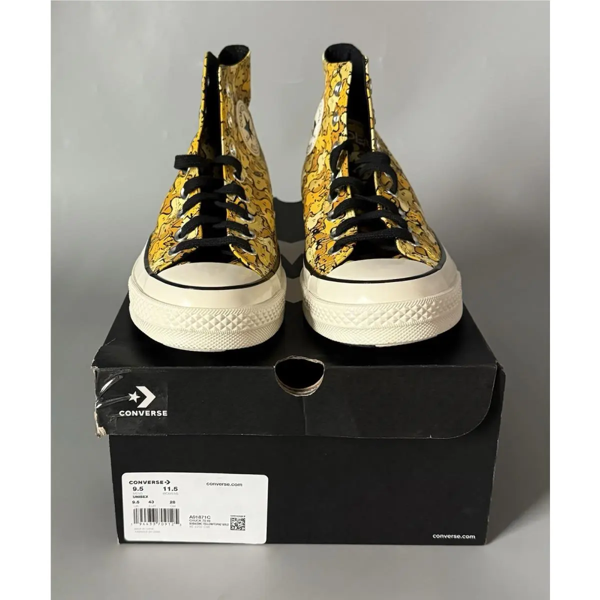 Converse x Peanuts Chuck 70 Hi Sneakers — w/ Box — Men’s 9.5 Women’s 11.5