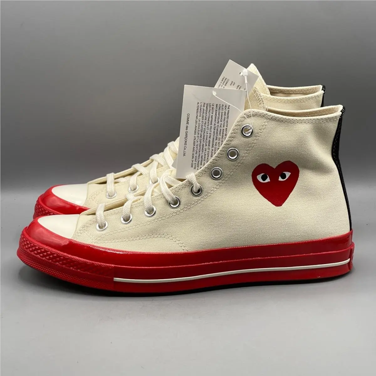 Converse Chuck 70 Cdg Men`s 11 Sneakers Comme Des Garçons Egret Red Heart High
