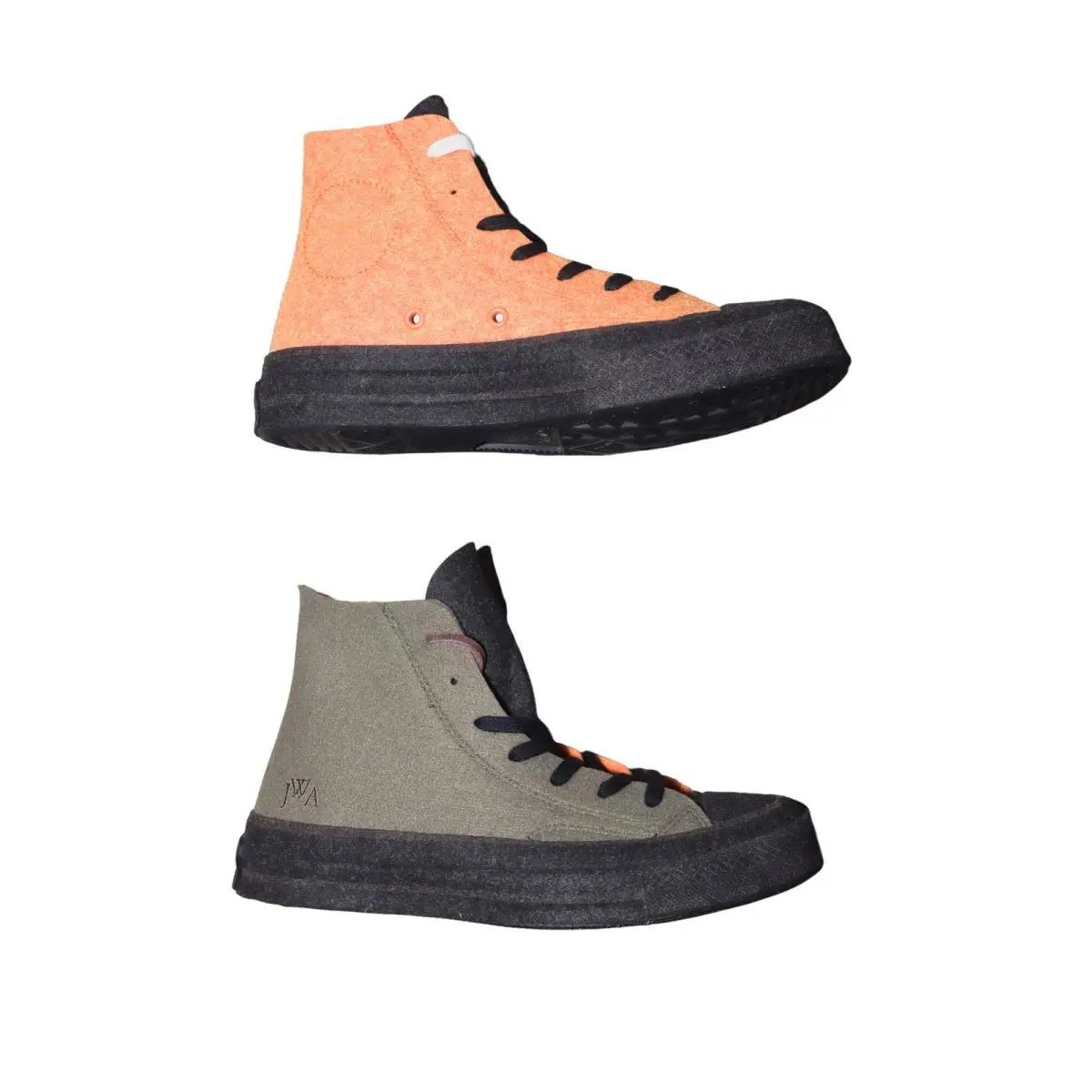 Converse 162953C Chuck 70 HI Gray Orange Black J.w. Anderson 5.5 M 7.5 W Sneaker - Stone Gray/Flame Orange/Black