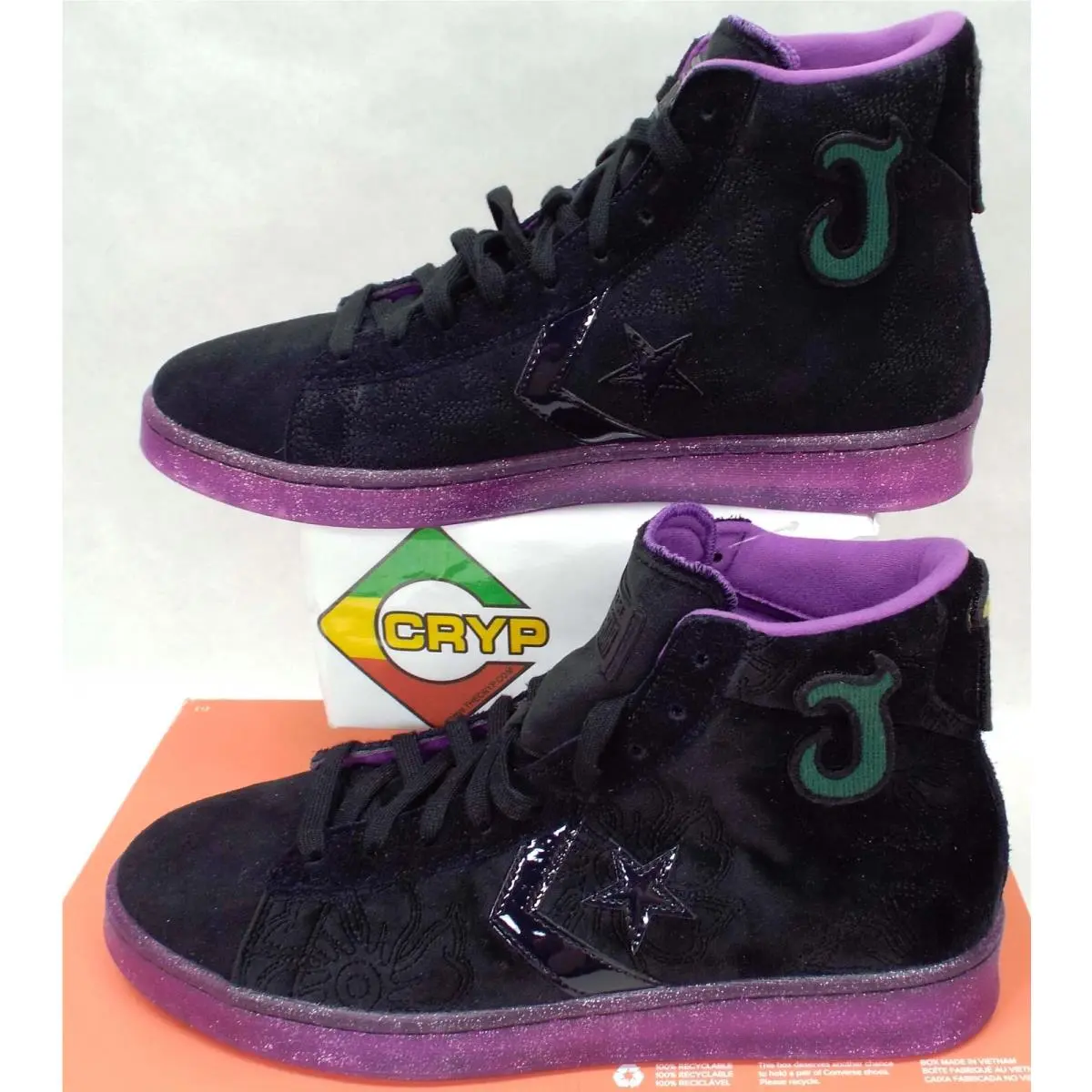 Converse shoes - Pro Leather Hi - Pro Leather - 170645C - Black & Amaranth 0