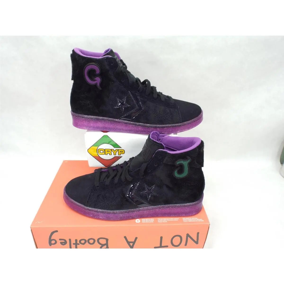 Converse shoes - Pro Leather Hi - Pro Leather - 170645C - Black & Amaranth 1