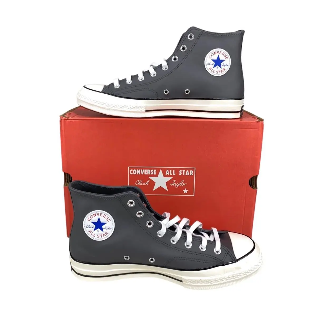 Converse Chuck 70 Hi Leather Dark Matter Gray Shoes Mens Size 11.5 A09479C
