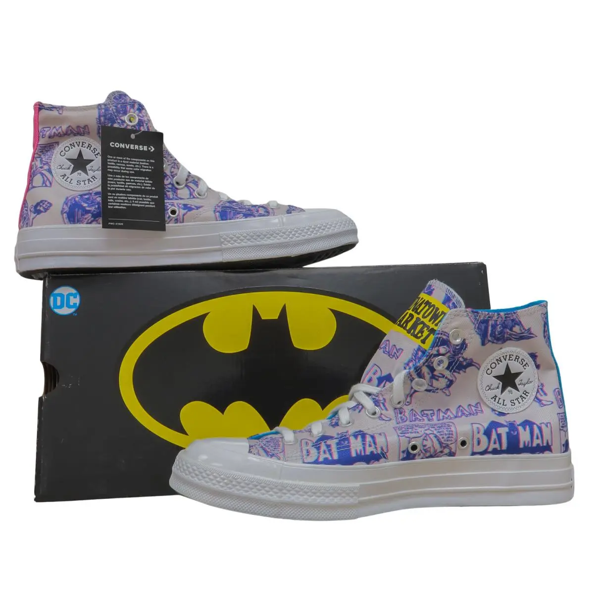 Size 8.5M 10.5W Converse X Chinatown Market Chuck 70 HI Batman Shoes 167512C
