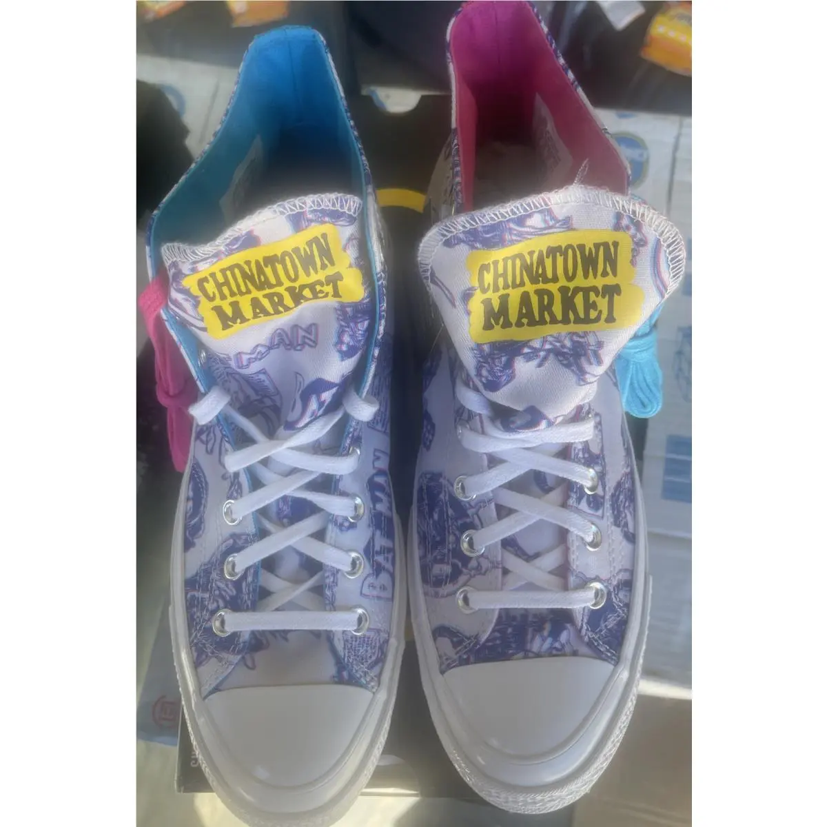 Batman Converse x Chinatown Market Chuck 70 High Top Mens Shoes 167512C Size 10 - mouse/white/purple