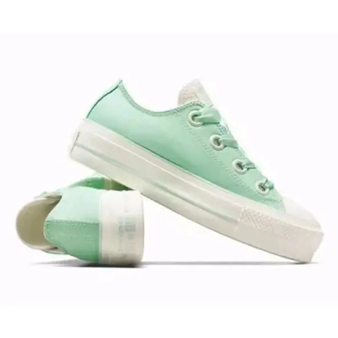Converse shoes - Chuck Taylor All Star Lift Platform Matte Satin - A10300C - Green 3