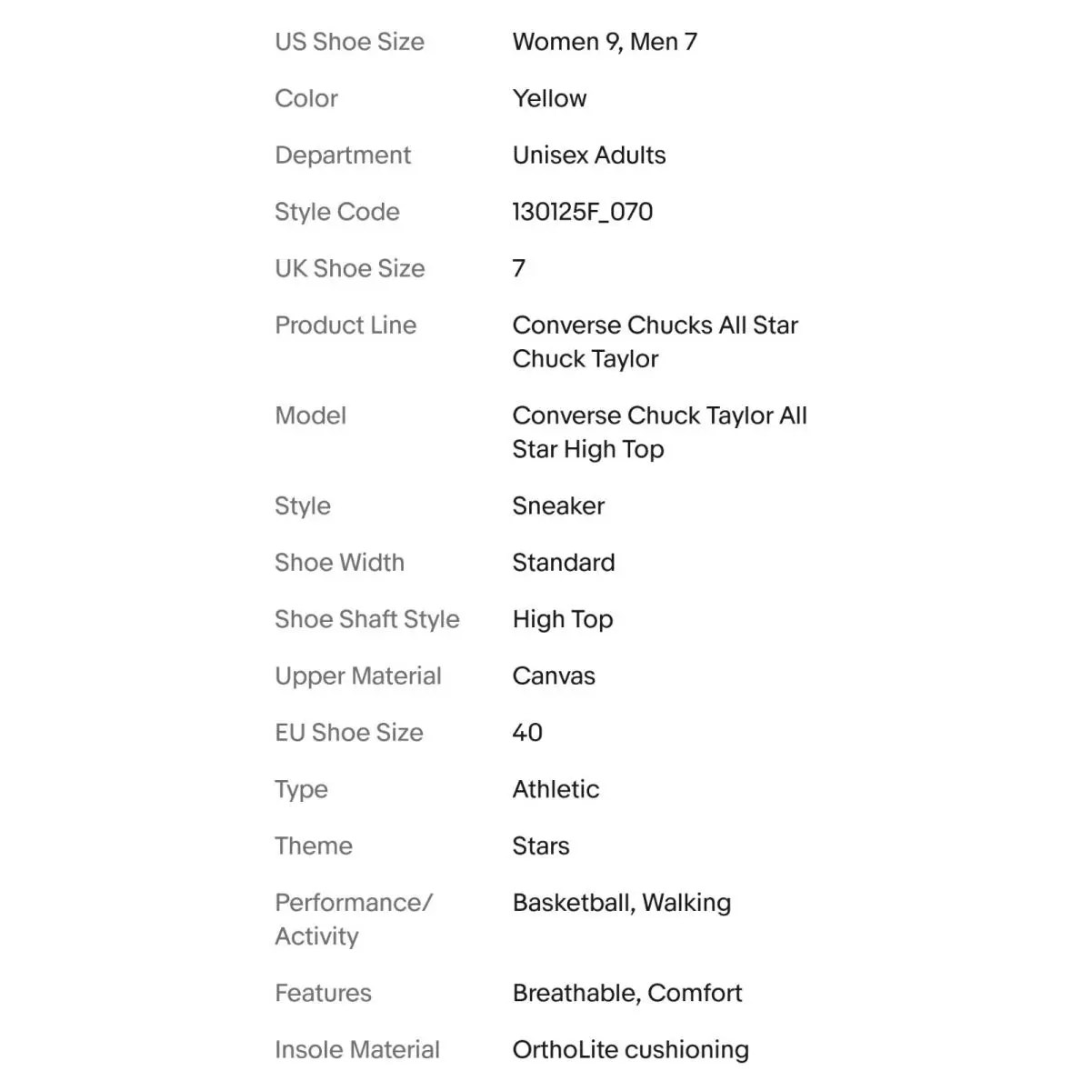 Converse shoes - Converse Chuck Taylor All Star High Top - 130125F_070 - Yellow 8