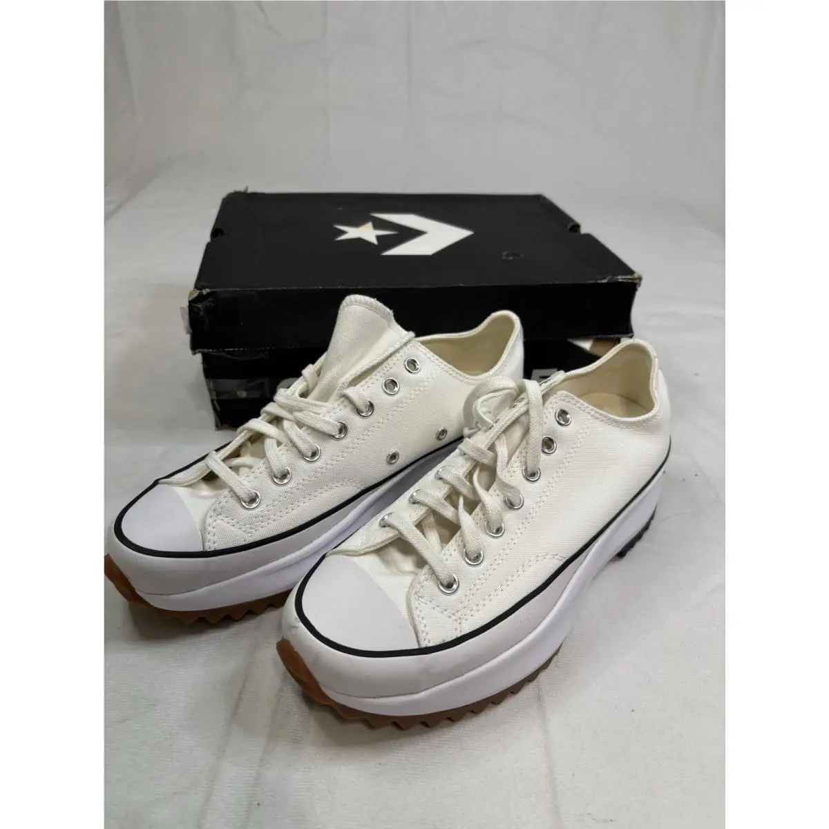 Converse Run Star Hike Low OX White Gum Men Unisex Platform Casual Shoes 168817C