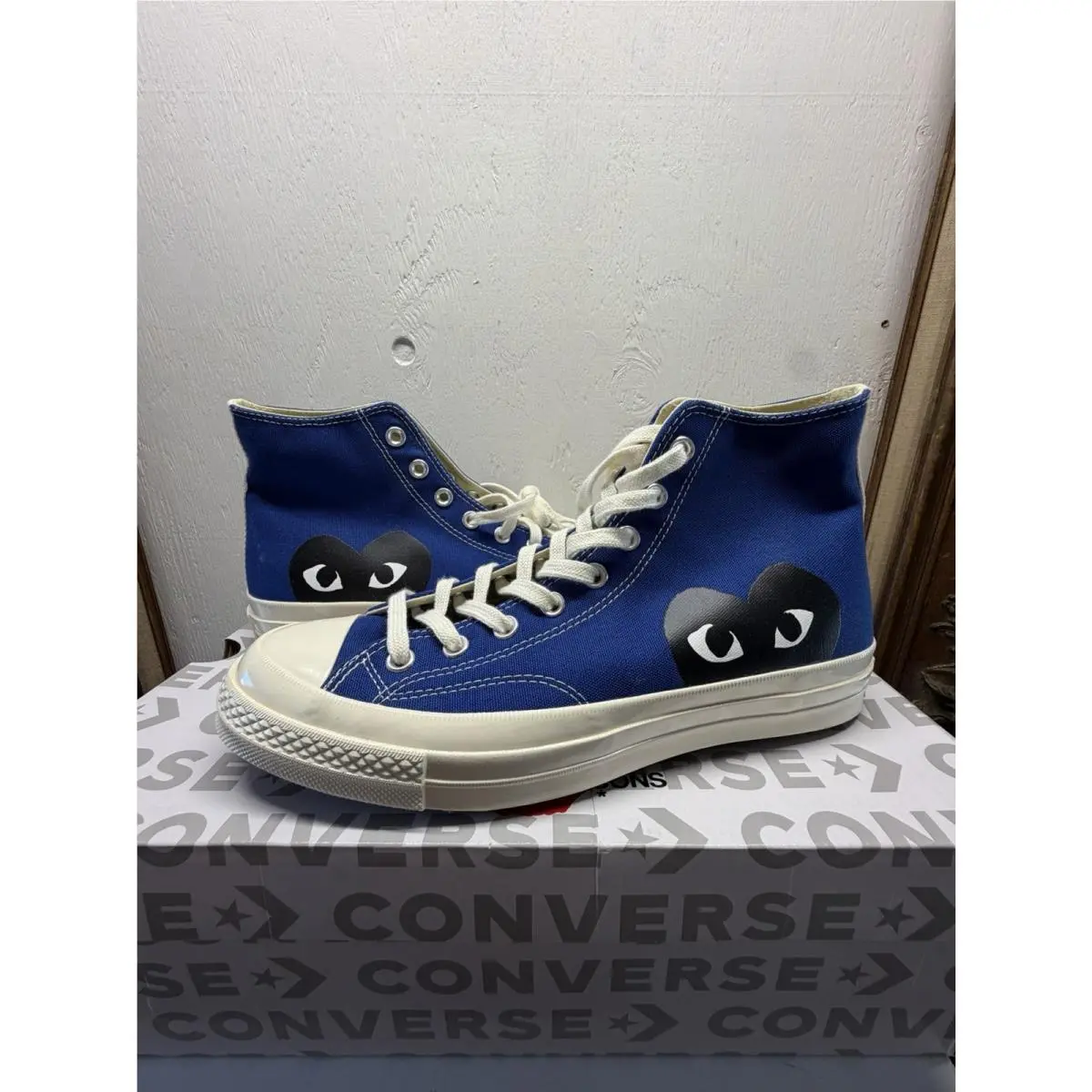 Converse Chuck 70 High Comme Des Garçons Play Blue Quartz 171846C Size 10 Cdg