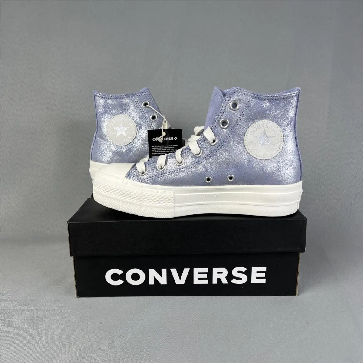 Chuck Taylor All Star Lift Platform Suede Shimmer Womens 7.5 Lilac Shoe by Converse