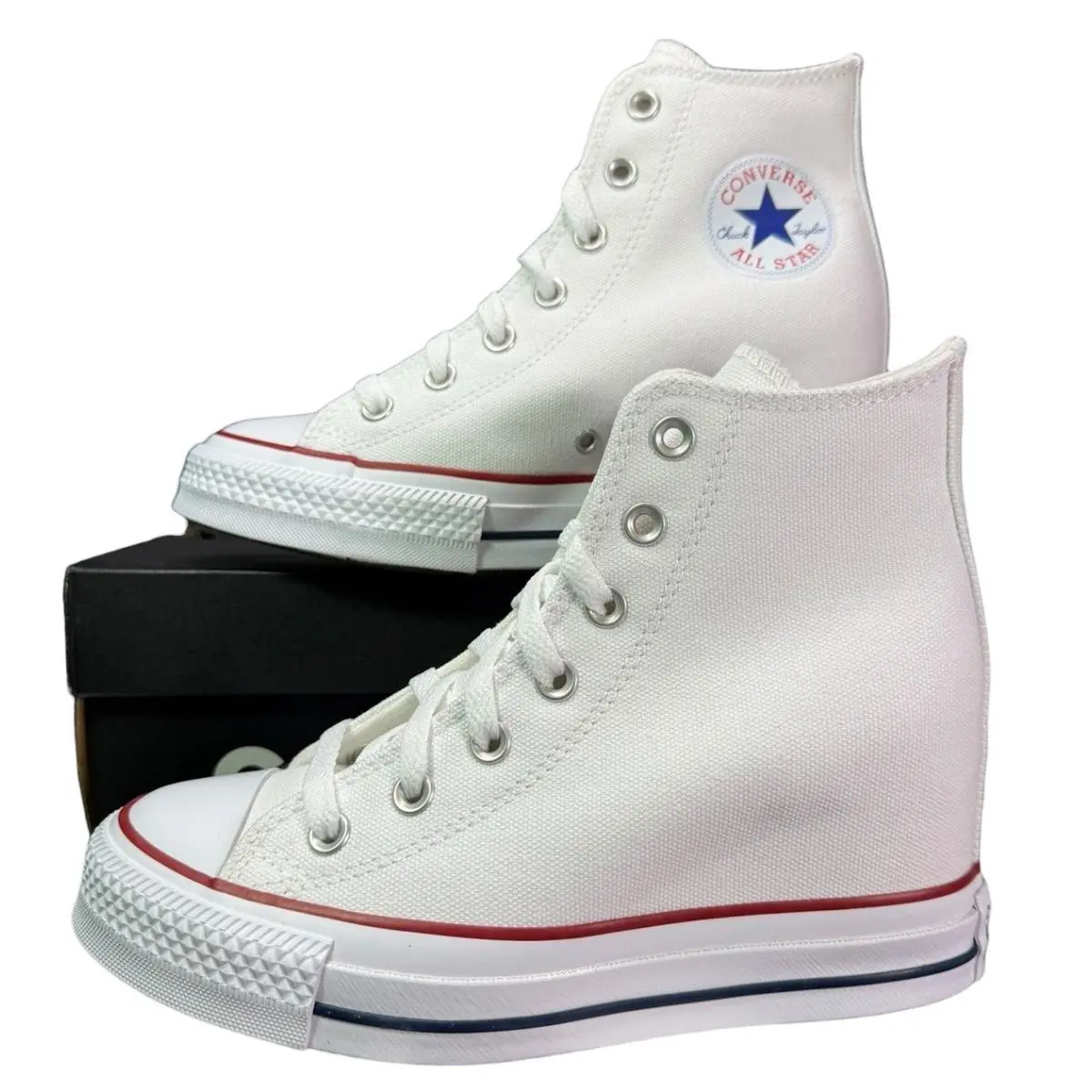 Converse Chuck Taylor All Star Wedge Platform Shoes A11908C White Women`s 7