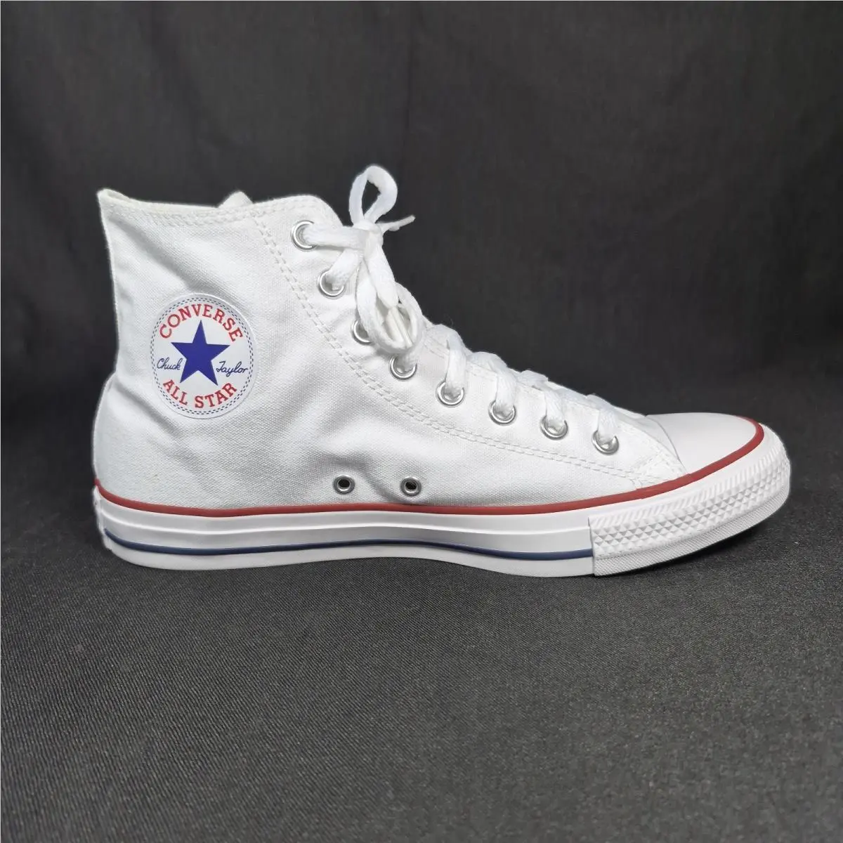 Converse All Star Hi Top White Canvas Unisex Men 8.5 Women 10.5 Lace M7650C