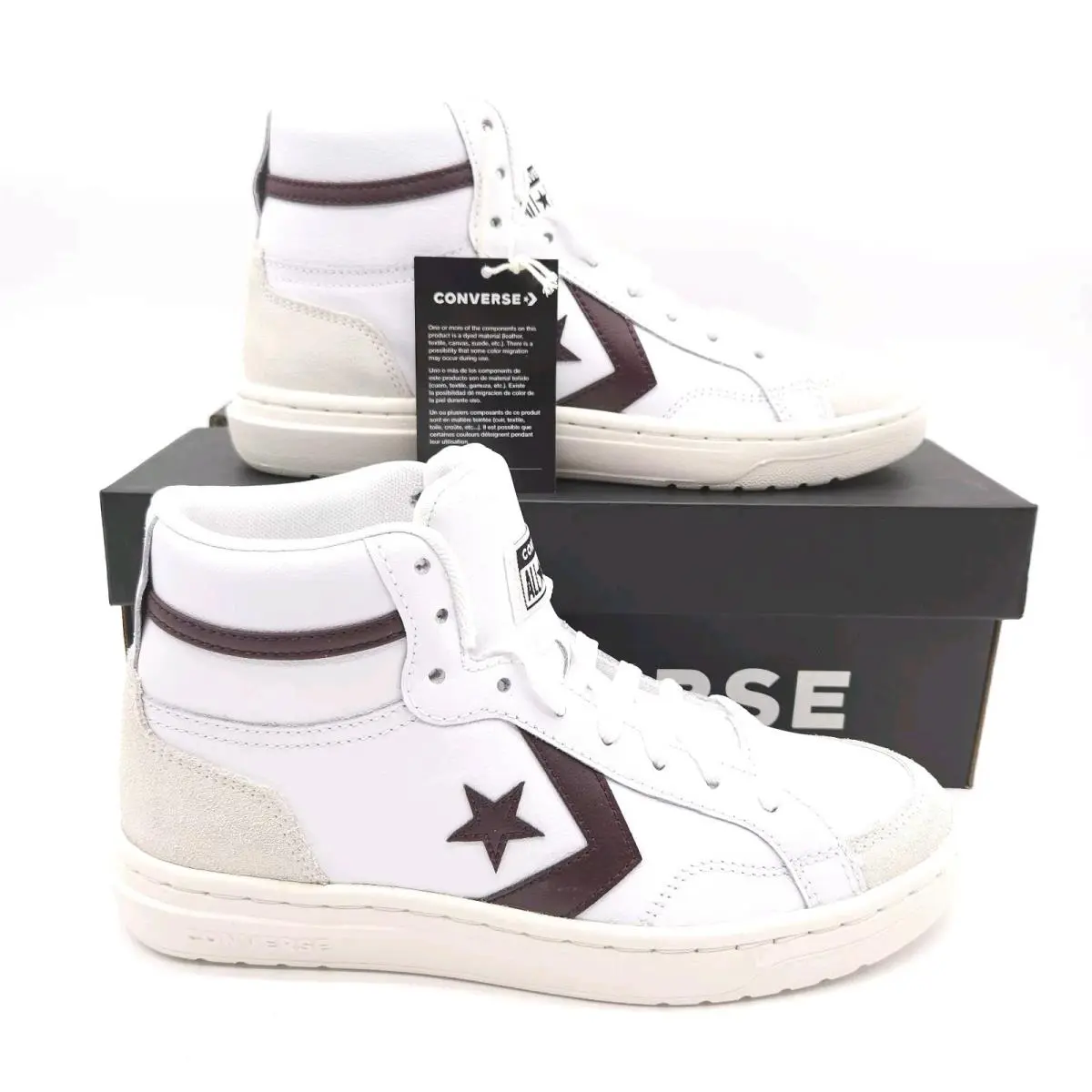 Converse Womens 8.5 Mens 7 Pro Blaze Classic Mid Top White Violet Shoes Sneakers