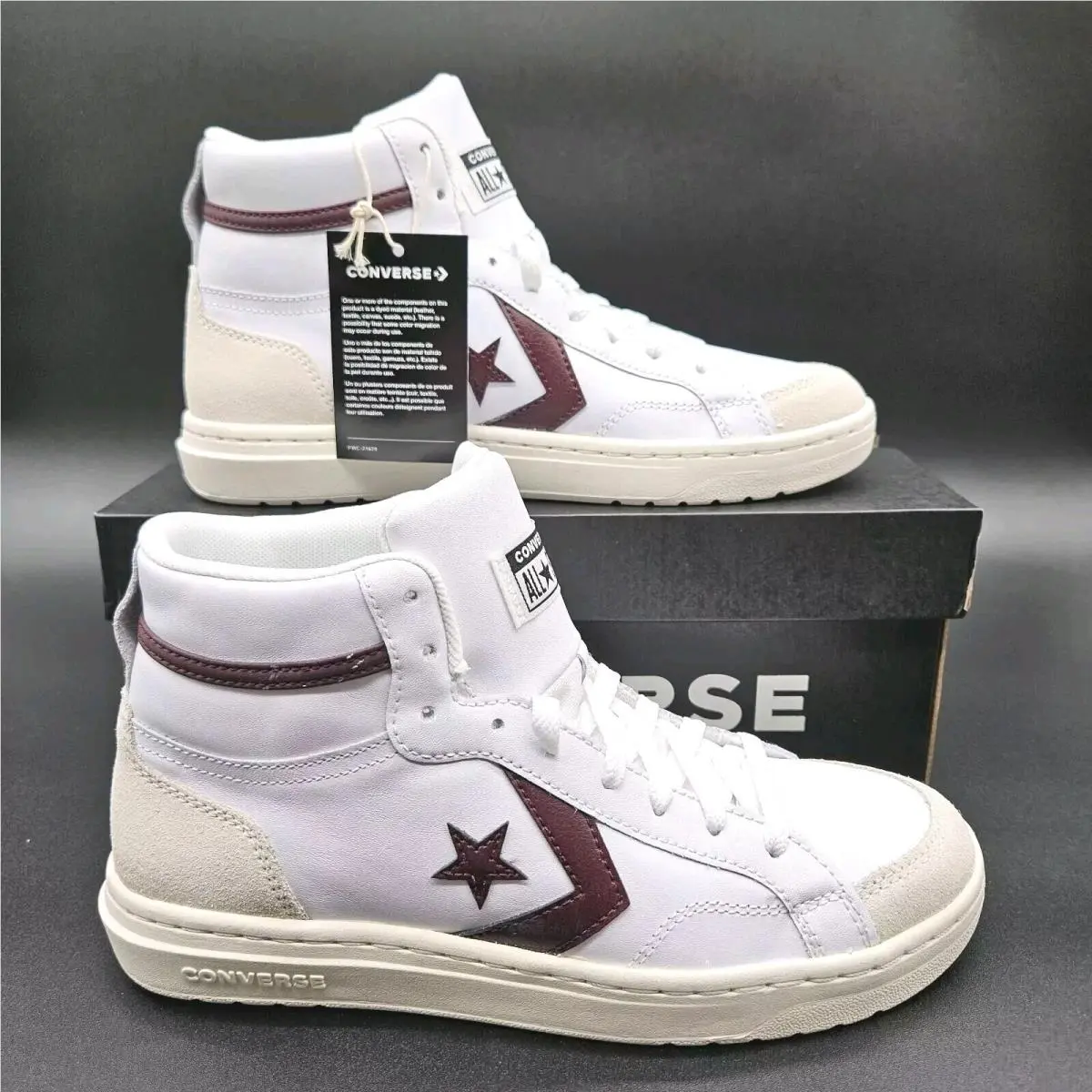Converse Mens 8 Womens 9.5 Pro Blaze Classic Mid Top White Violet Shoes Sneakers