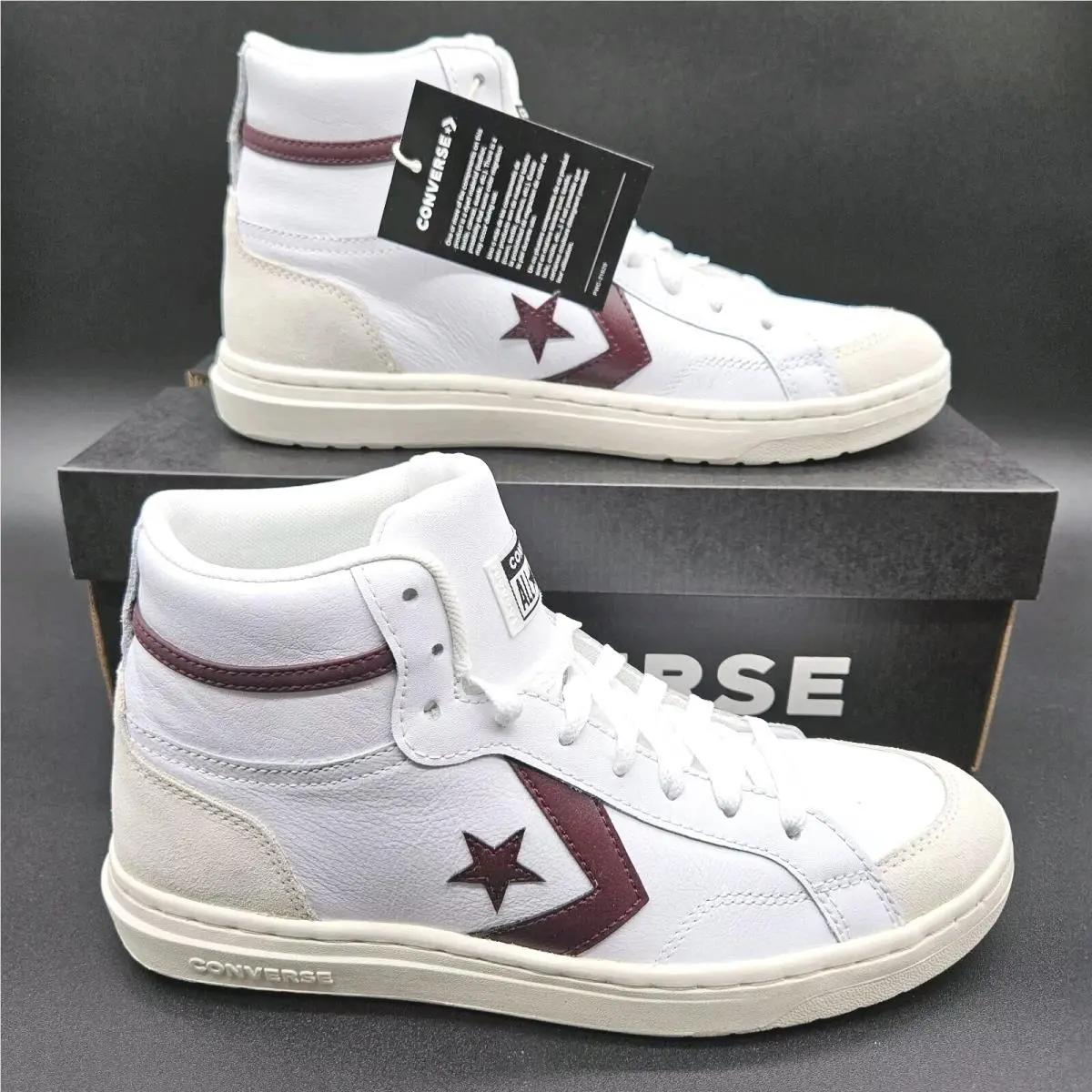Mens 9 Womens 10.5 Pro Blaze Classic Mid Top White Violet Shoes Sneaker by Converse