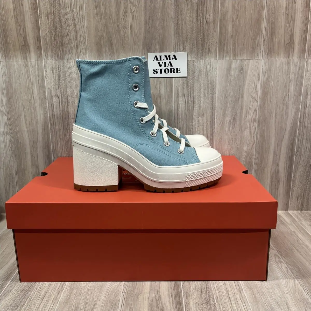 Converse Chuck 70 De Luxe Blue Infinity Pool Heel Shoes A08279C Women`s Size 7