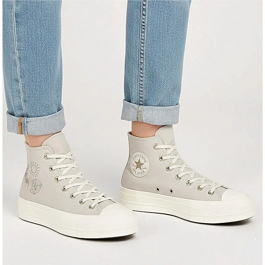 Converse Chuck Taylor Lift Hi Womens Size 11 Platform Beige