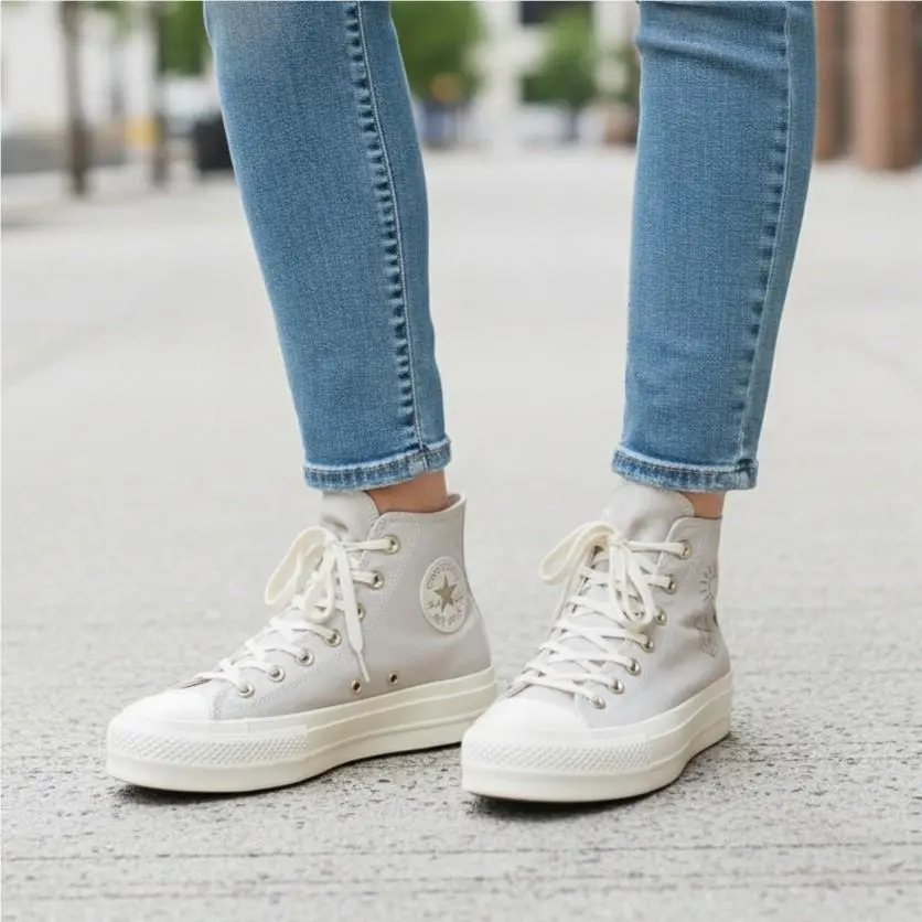 Converse Chuck Taylor Lift Hi Womens Size 11 Platform Beige