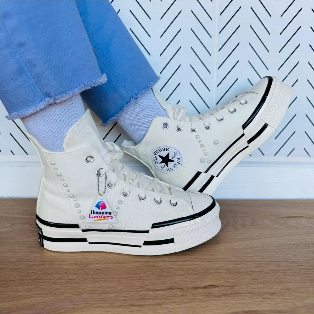 Converse Chuck 70 Plus Hi Gems 9 Women`s Platform Shoes Pearls Sneaker A10287C