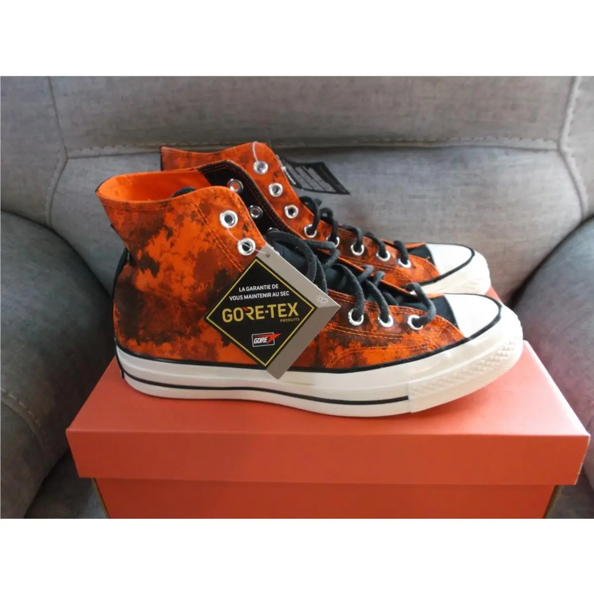 Converse Chuck 70 Hi Canvas Gore-tex 172207C Bold Mandarin/egret Size 8.5 Men`s
