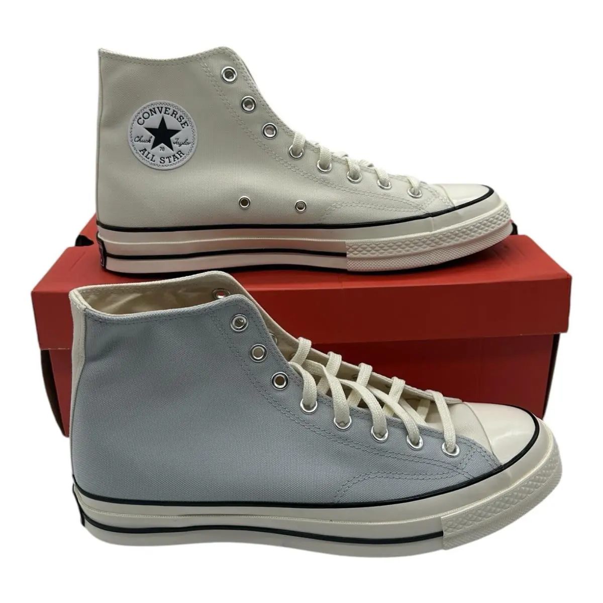 Converse Chuck 70 Hi Shoes Men`s Size 12 Ghosted White Blue Sneakers A04968C - Blue