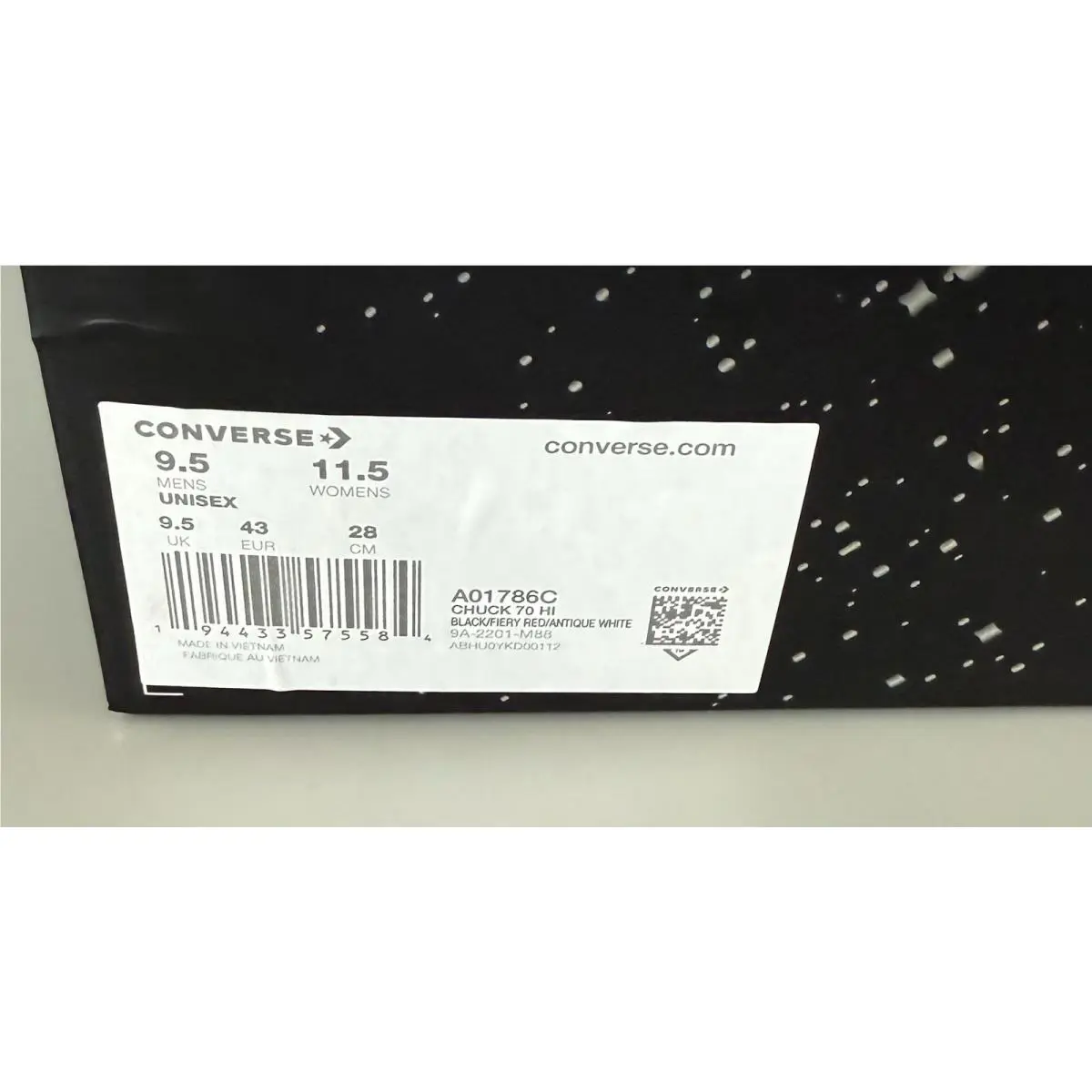 Converse shoes - Converse Chuck 70 - Chuck - A01786C - Black/Fiery Red/Antique White (UPC: 0194433575362) 10