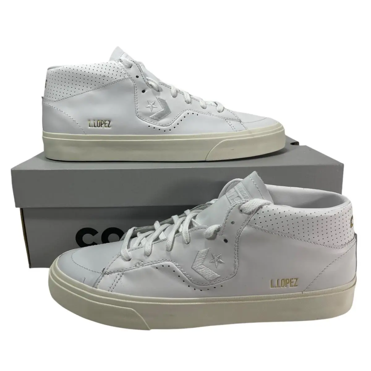 Converse Louie Lopez Pro Mid White Leather Sneaker A05090C Men`s Shoe Size 12