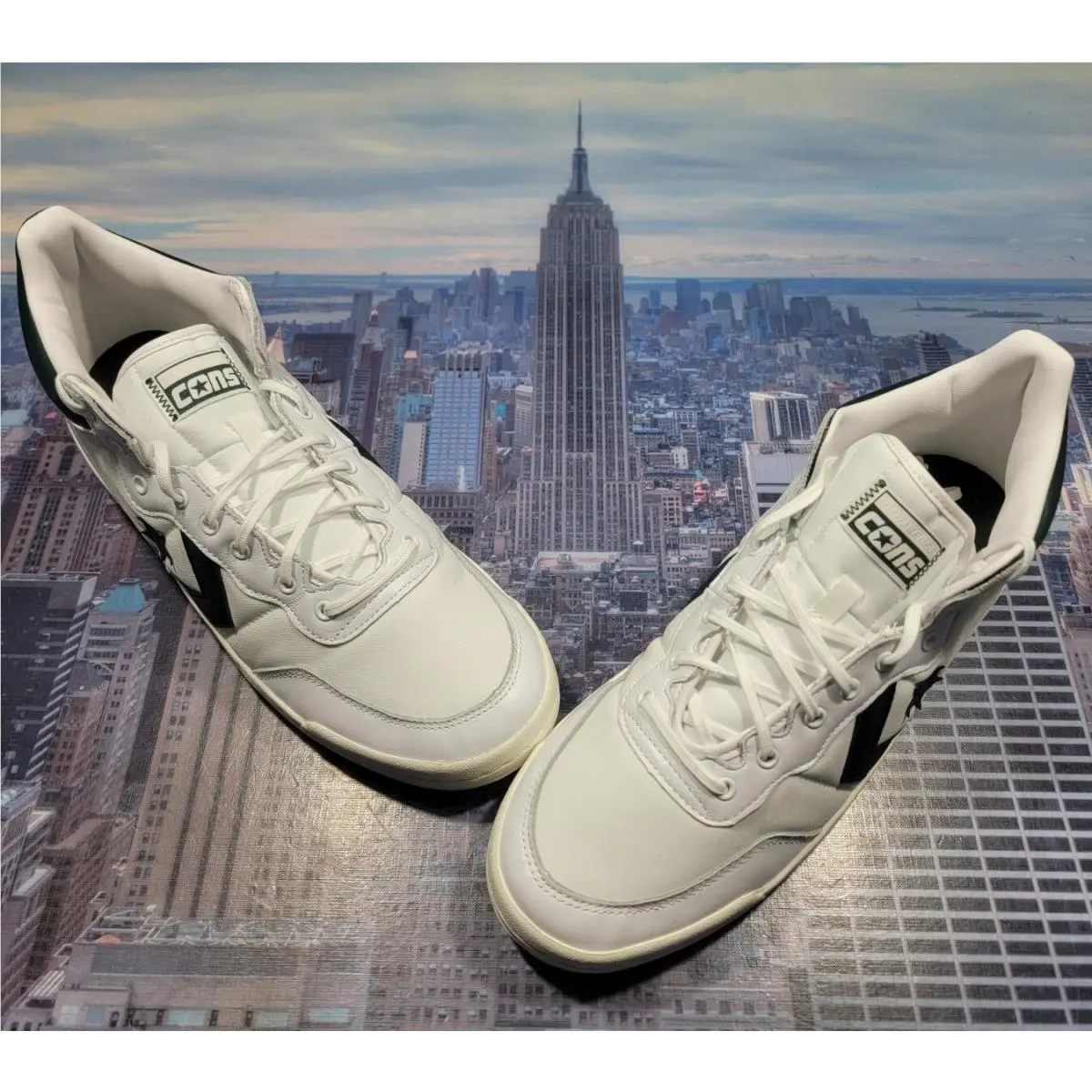Converse Fastbreak Pro Mid Top White/deep Emerald-gum Mens Size 13 166247c