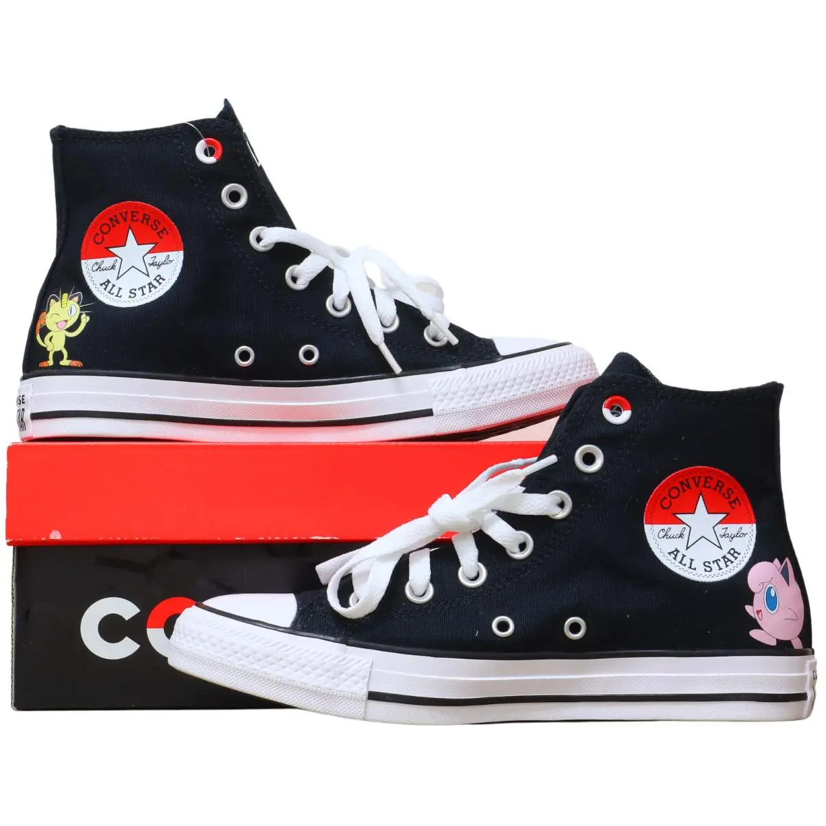 Size 5.5 Womens Converse x Pokemon A01089F Ctas HI Black Shoes - Limited Edition - Black