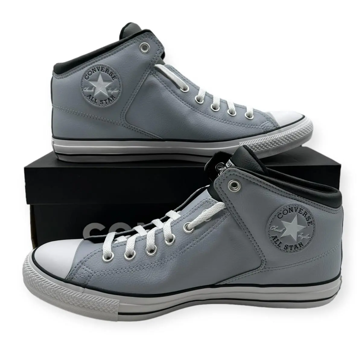 Men`s Converse Chuck Taylor High Street Mid Gray White Shoes A04575C Size 12