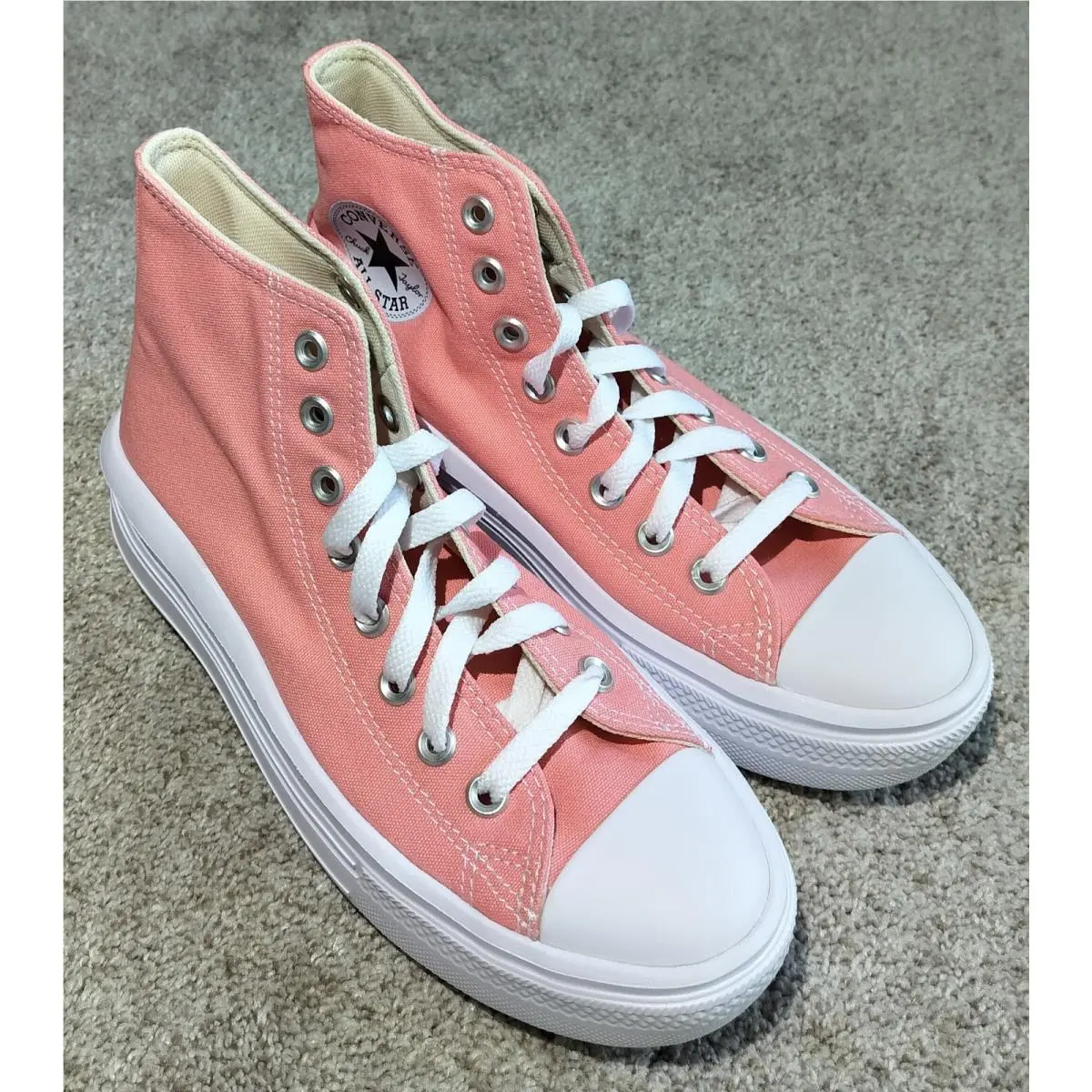 Converse Women Size 7.5 Chuck Taylor Move Platform High Top Shoe Flamingo Canvas