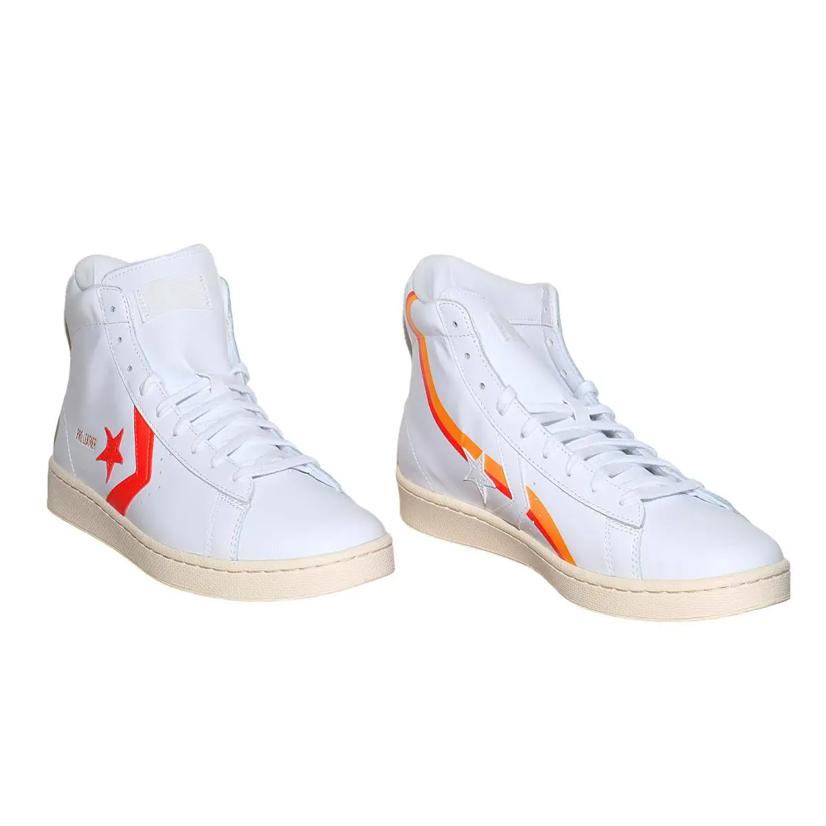 Converse Roswell Rayguns Pro Leather HI White Orange Shoes 171197C Men`s Size 10 - White