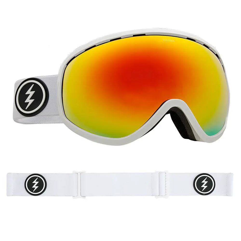 Visual Masher Gloss White + BL Snowboarding Goggles Brose/red Chrome by Electric