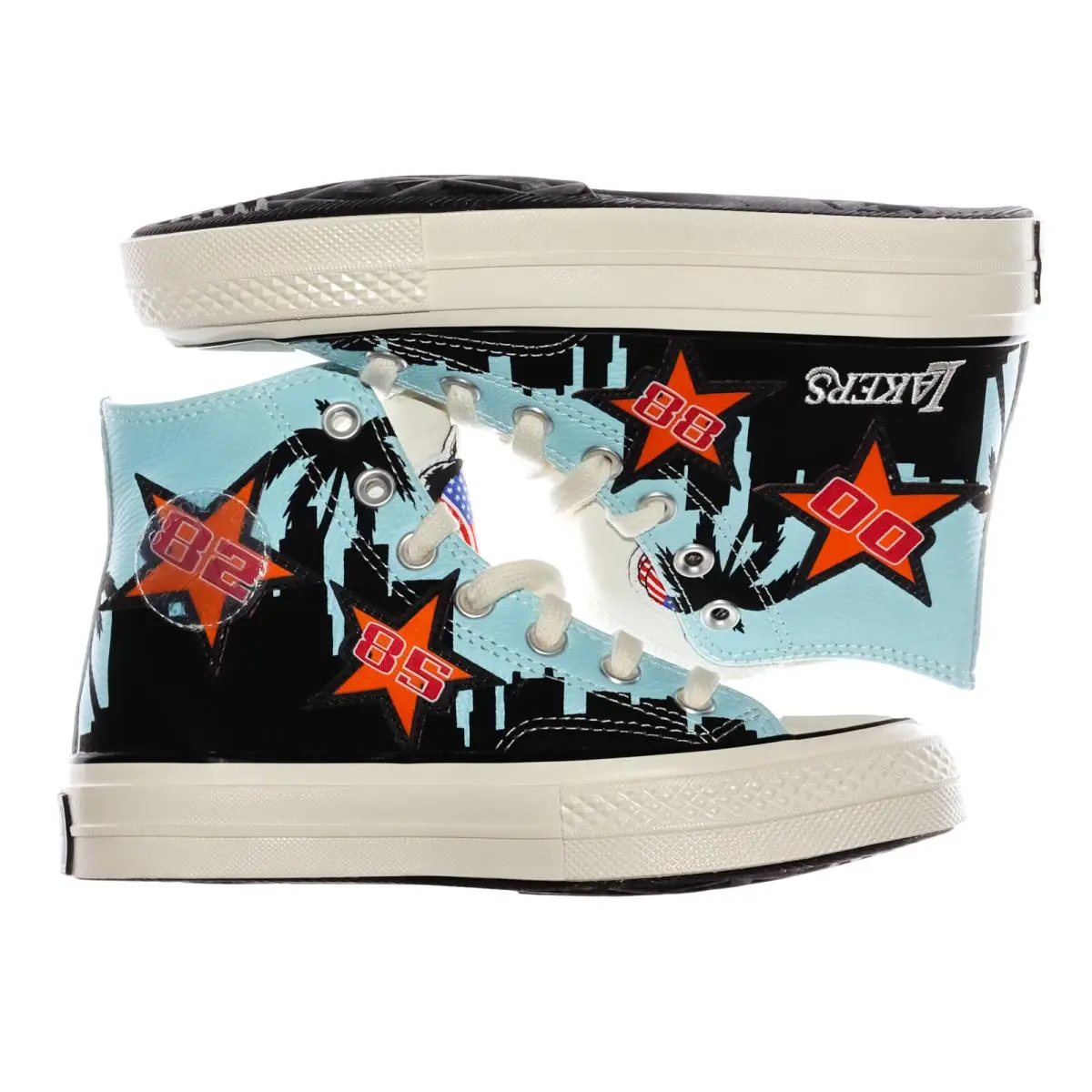 Converse Nba Chinatown Market Chuck 70 Hi Lakers Championship Size 3 Sneakers - Poolside, Black, Egret