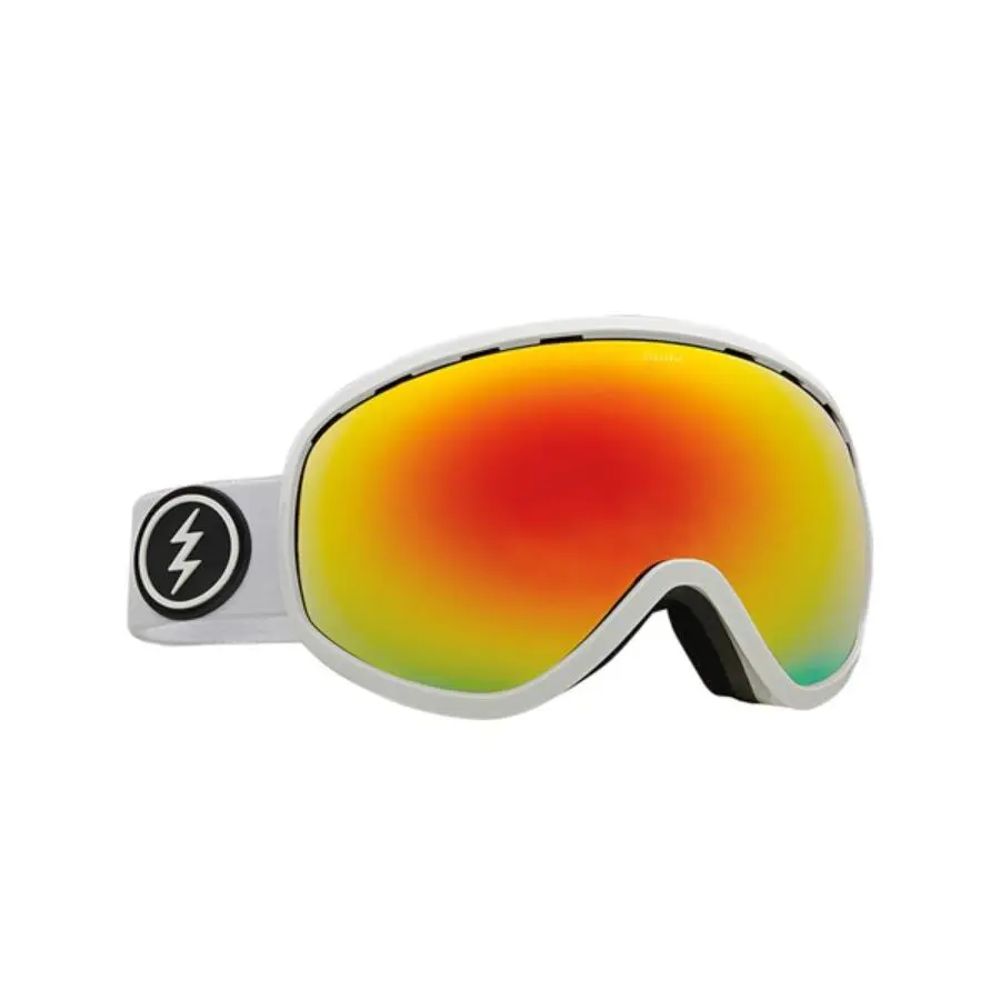 Visual Masher Gloss White Snowboarding Goggles Brose/red Chrome by Electric
