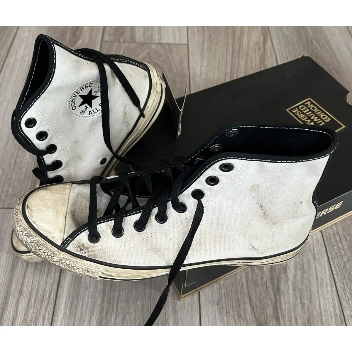 Converse shoes - converse chuck taylor all star - chuck taylor allstar - destroyed worn white 10