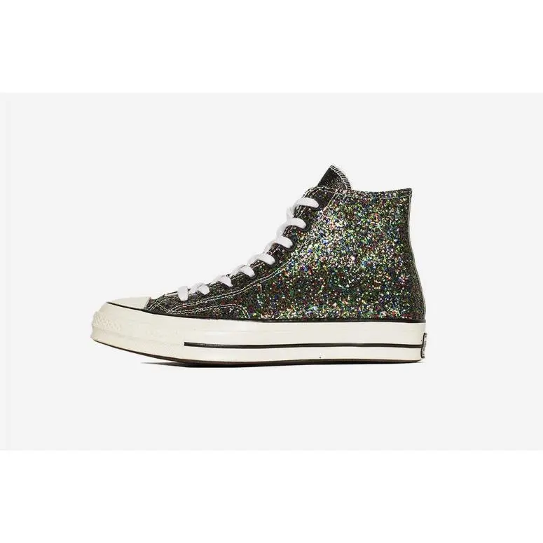 Sz 7.5 -converse JW Anderson X Chuck 70 Hi Glitter Pack Black Multicolor 164697C - Multicolor