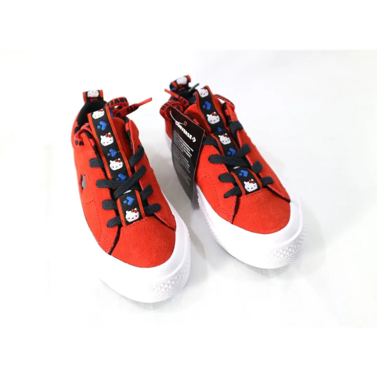 Size 10.5 Converse Hello Kitty One Star Suede Sneakers Red 363907C Youth