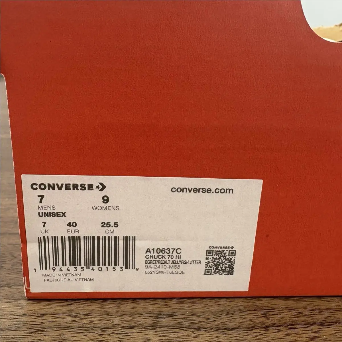 Converse shoes - Converse Chuck Taylor - Chuck Taylor - A10637C - White, Manufacturer: Egret/Red/Lt Jellyfish Jitter 8