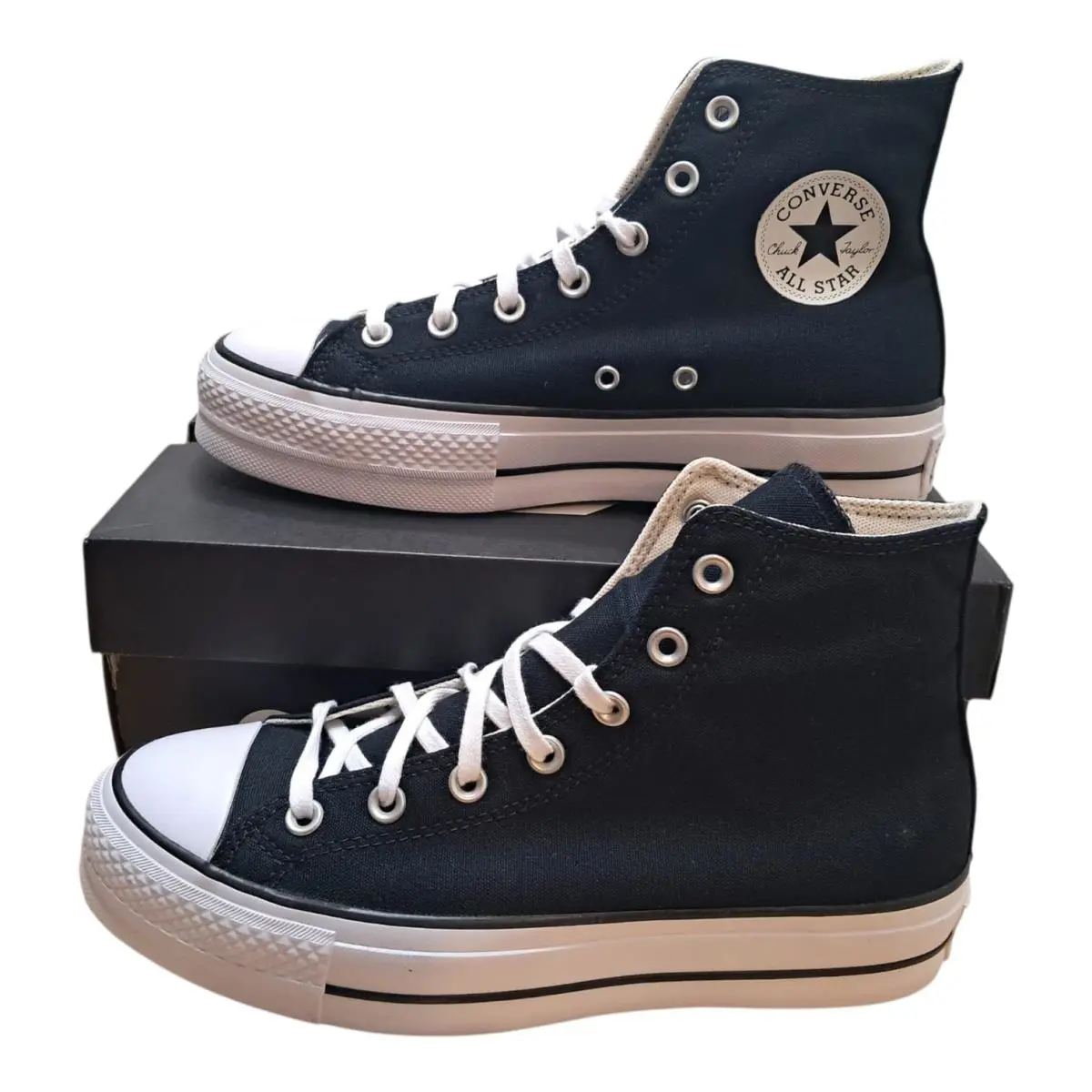 Converse shoes - Chuck Taylor All Star Lift Hi - 560845F - Black/White (UPC: 194433494786) 1