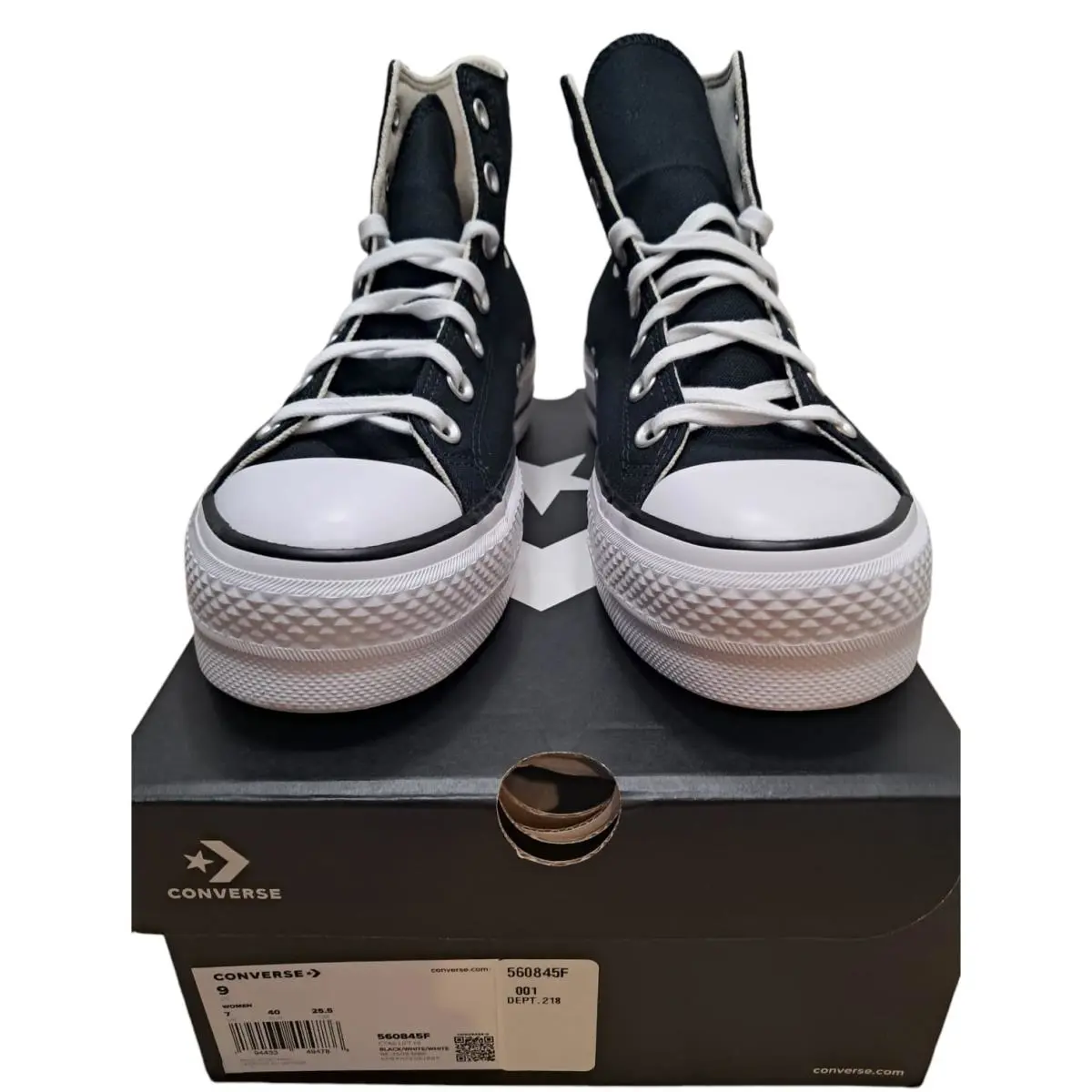 Converse shoes - Chuck Taylor All Star Lift Hi - 560845F - Black/White (UPC: 194433494786) 3