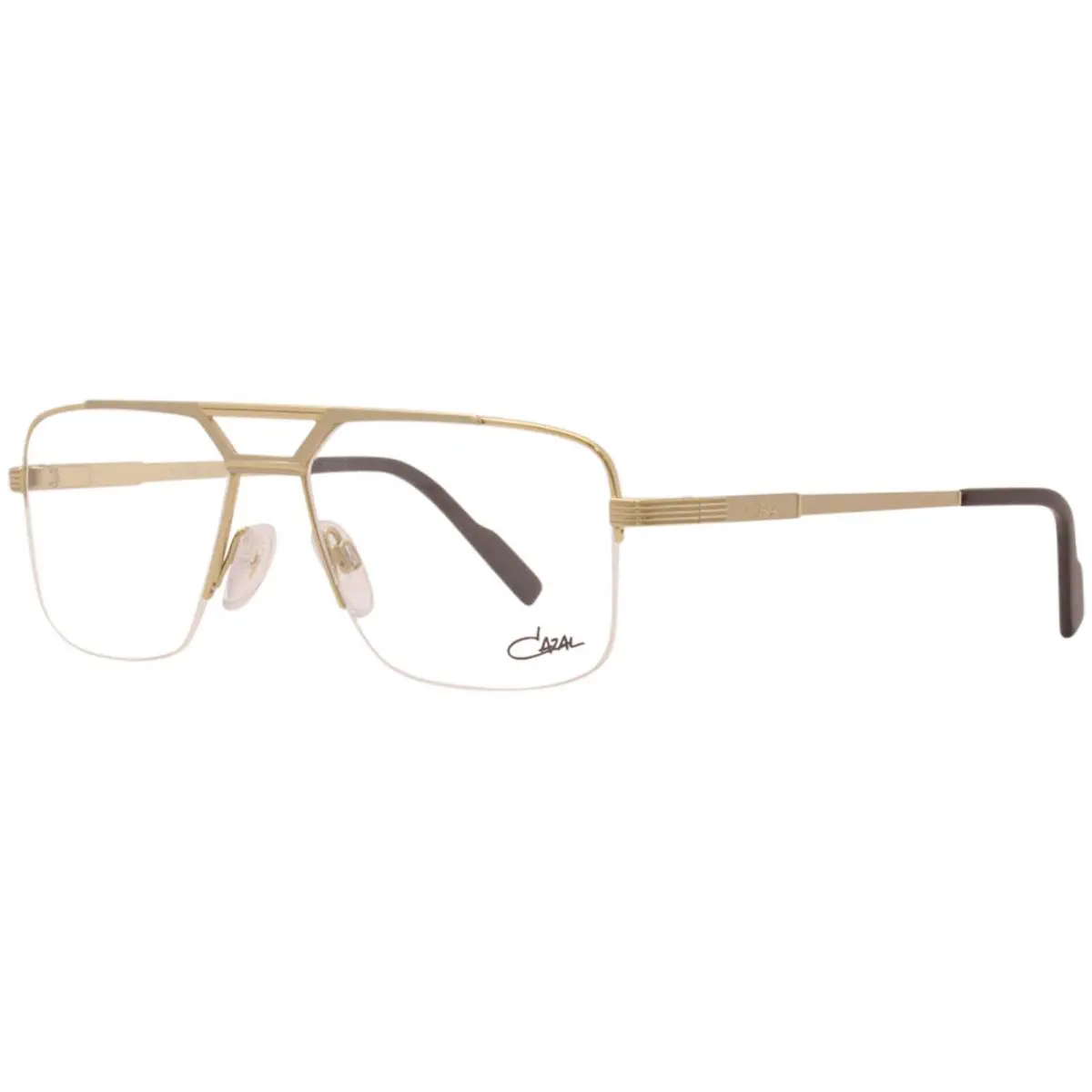 Cazal 7082 003 Eyeglasses Men`s Gold Semi Rim Pilot Optical Frame 55-mm
