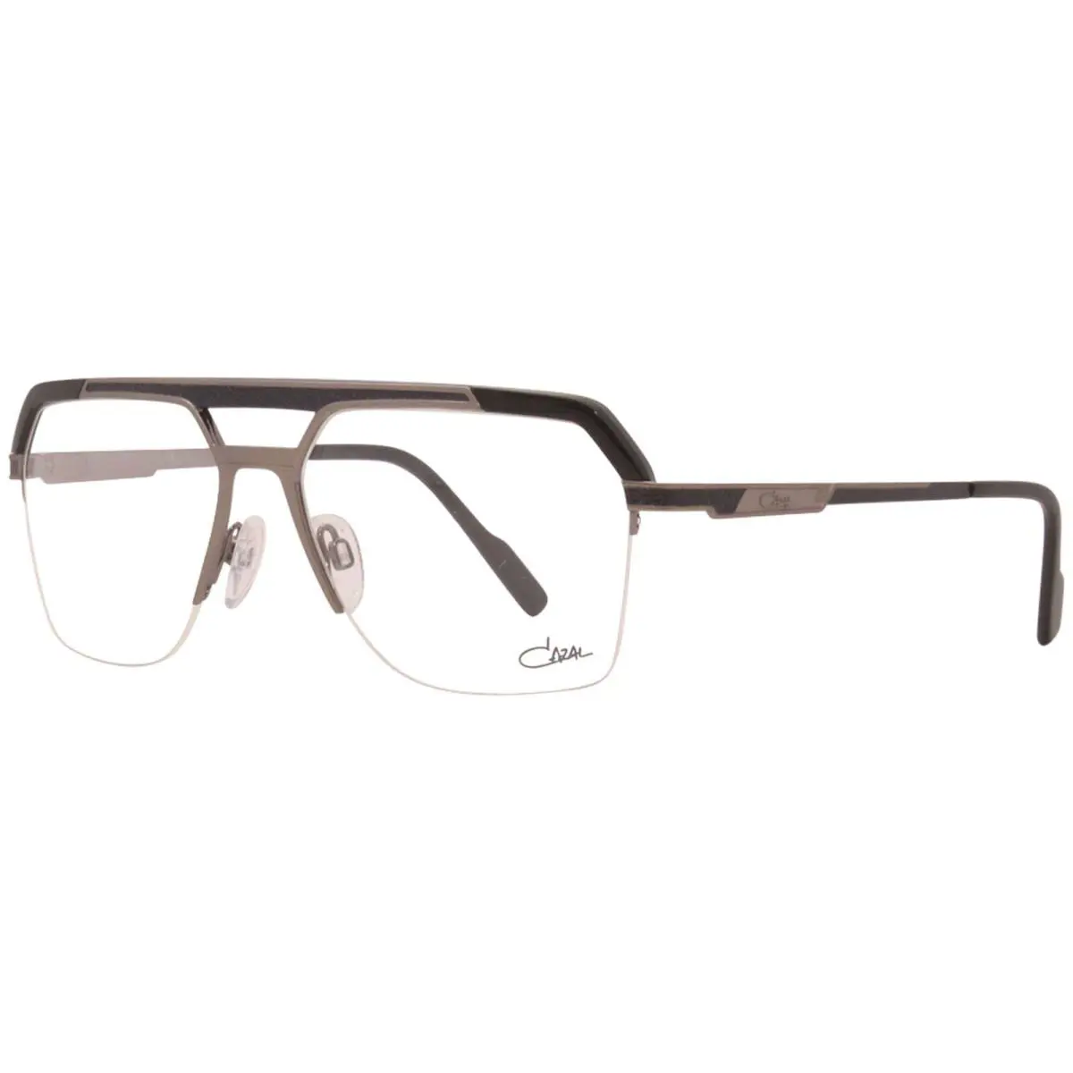 7086 002 Eyeglasses Men`s Black/gunmetal Half Rim Pilot Optical Frame by Cazal