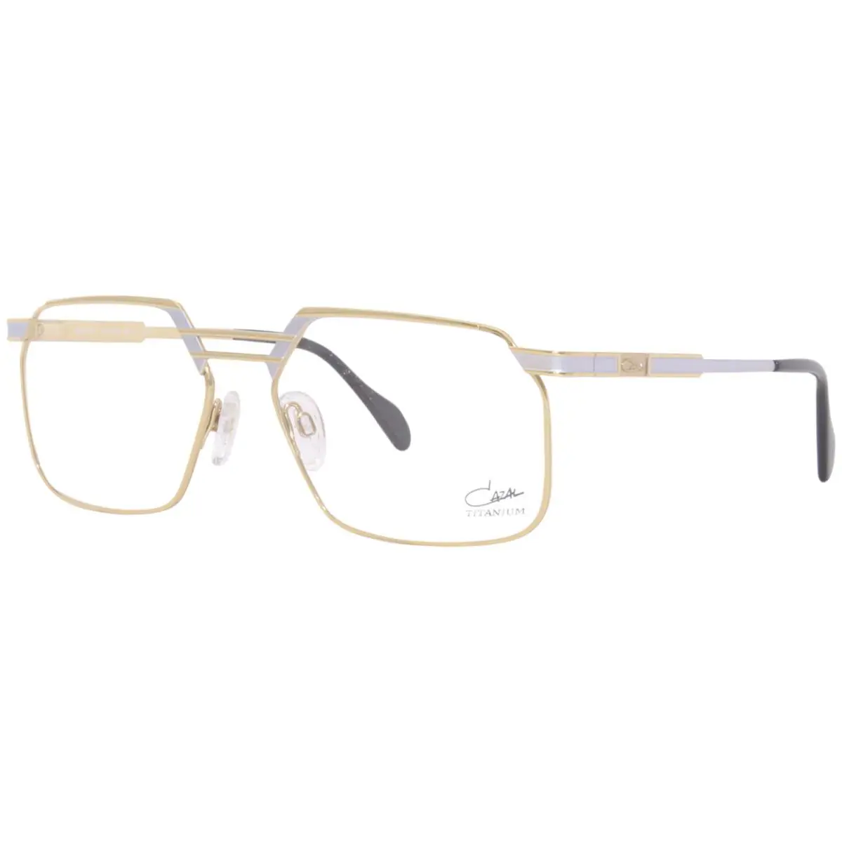 Cazal 760 002 Eyeglasses Frame Men`s Gold/silver Full Rim Square 59-mm