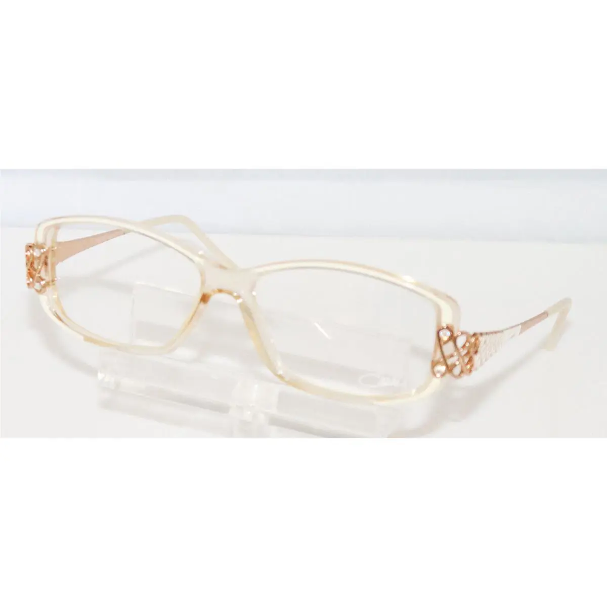 Women`s Cazal 3002 180 White Trans Peach Gold Eyeglasses