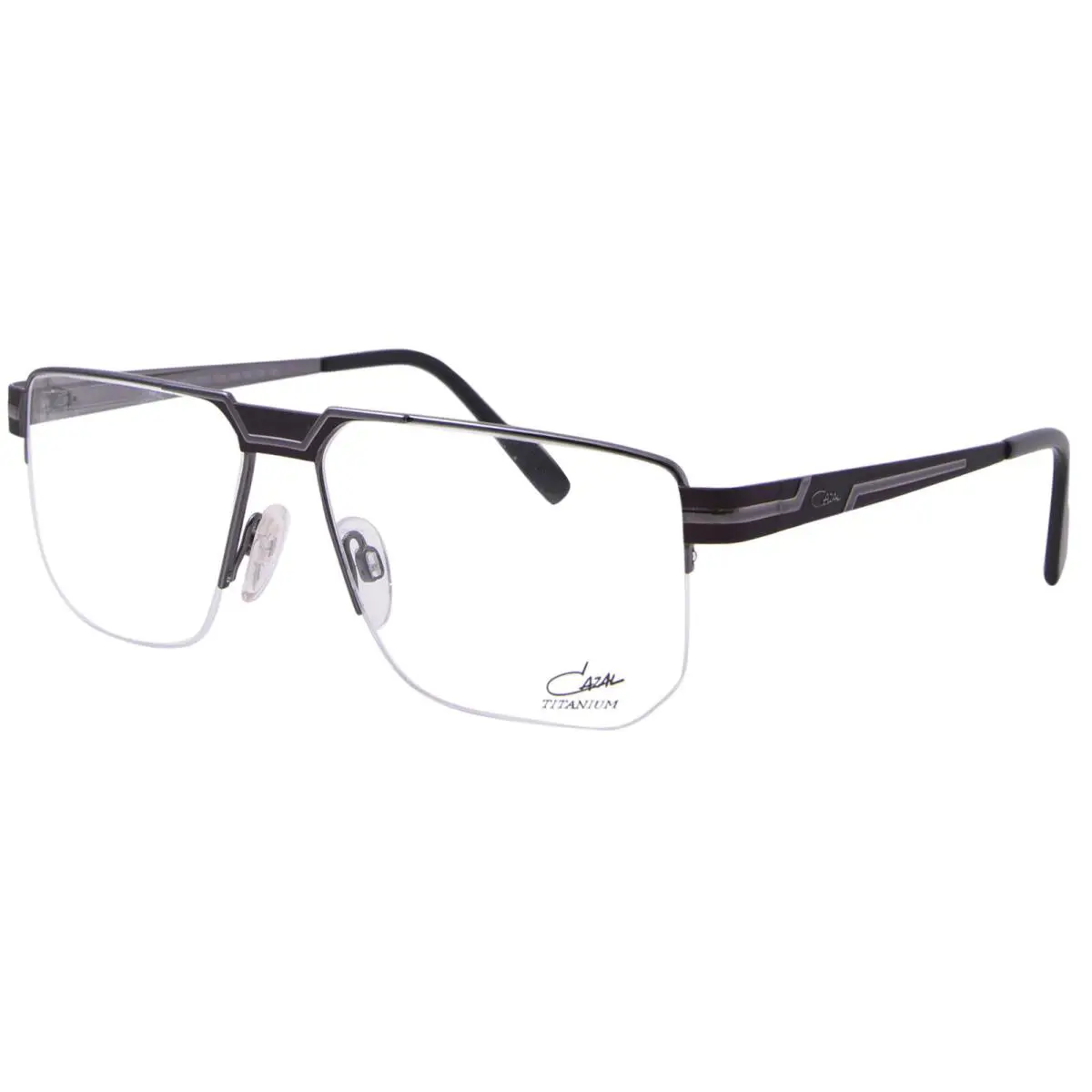 Cazal 7092 003 Titanium Eyeglasses Bordeaux/gunmetal Semi Rim Square Shape 58mm