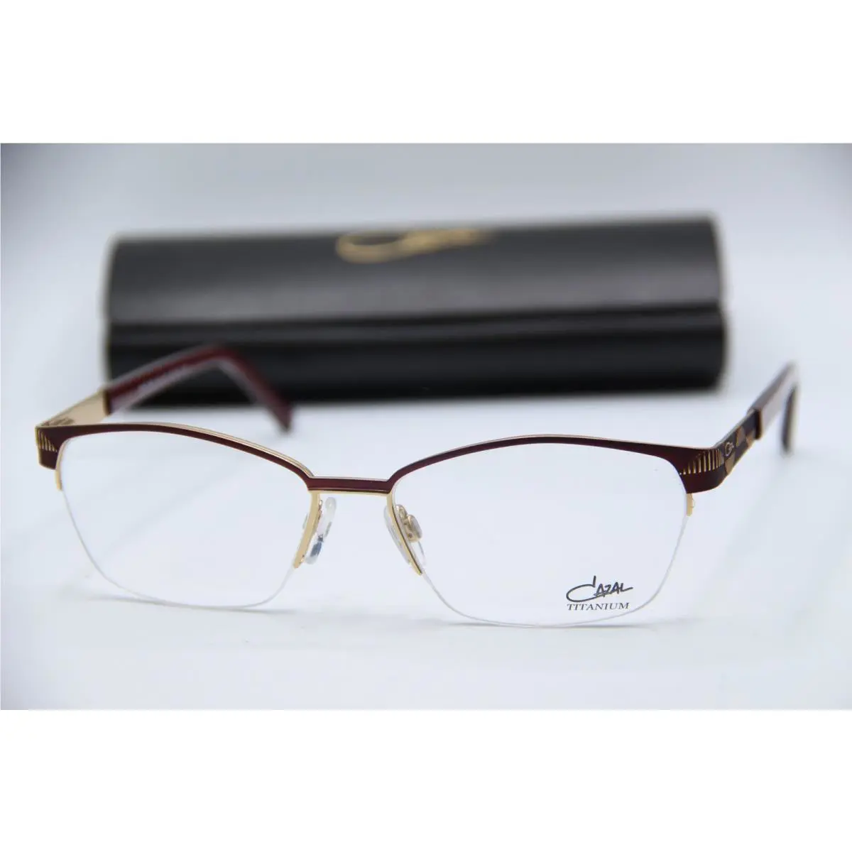 Cazal MOD.1255 COL.001 Burgundy Gold Eyeglasses W/case 55-16