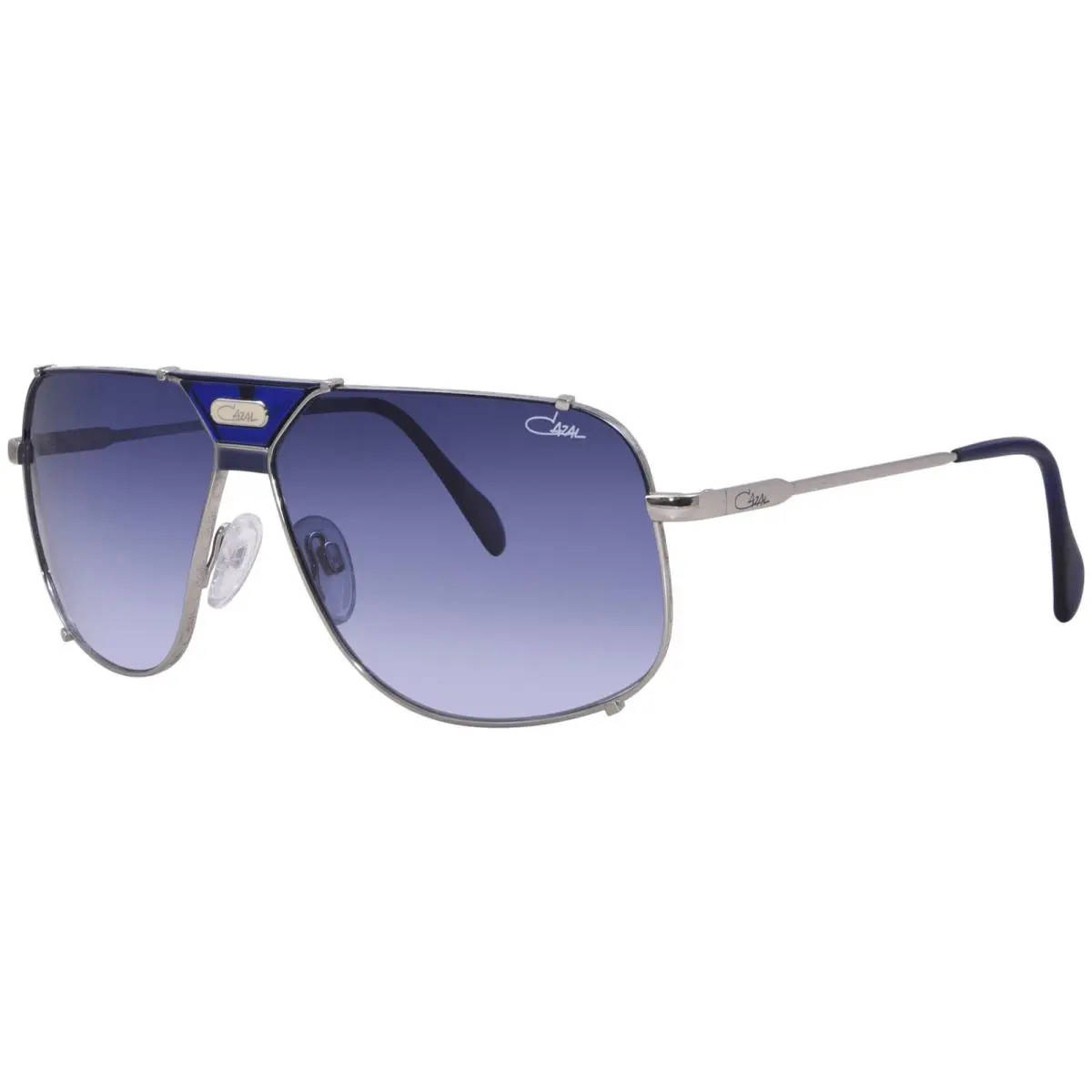 Cazal 994 003 Sunglasses Men`s Silver/blue Gradient Lenses Pilot Style 63mm