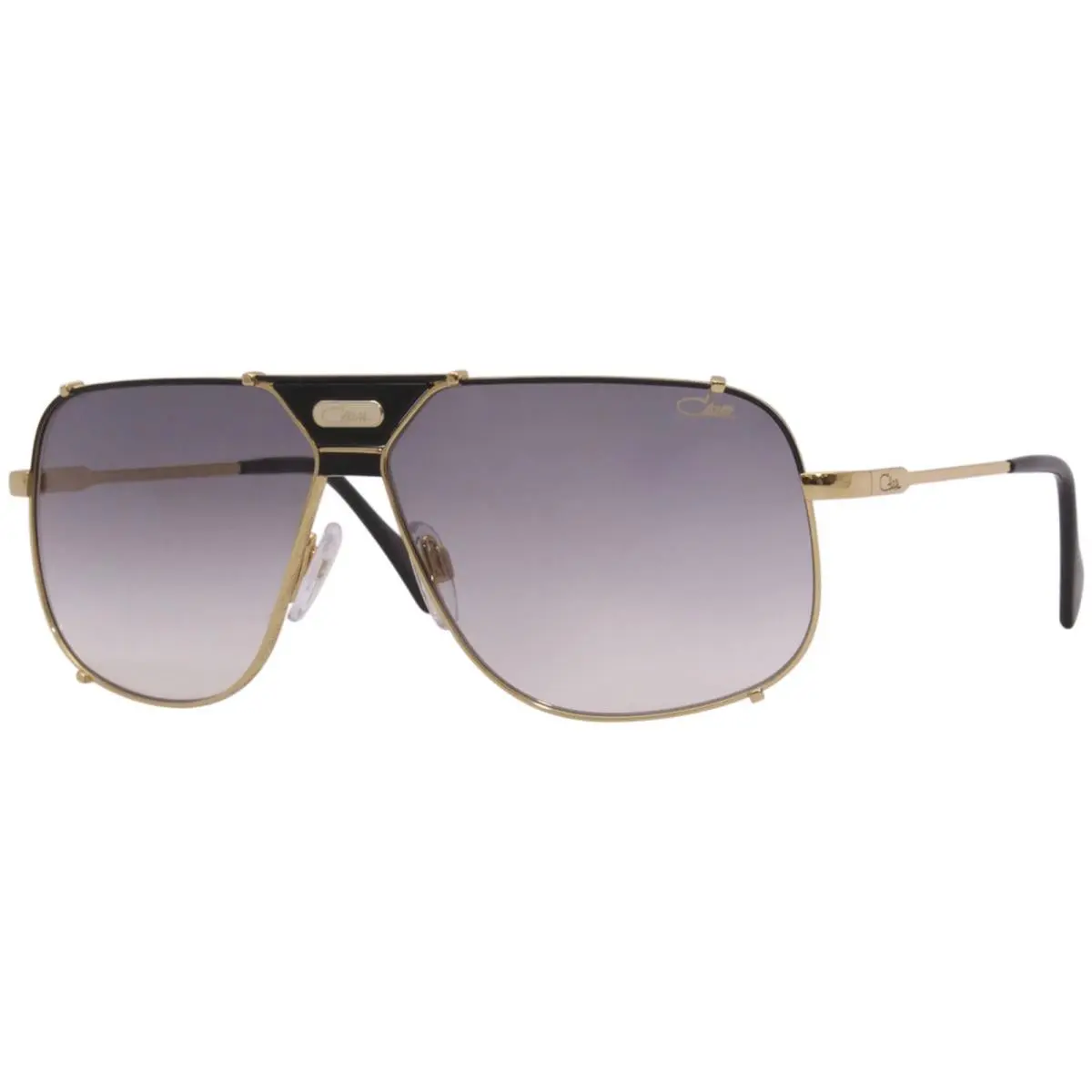 994 001 Sunglasses Men`s Black-gold/grey Gradient Lenses Pilot Shape 63mm by Cazal