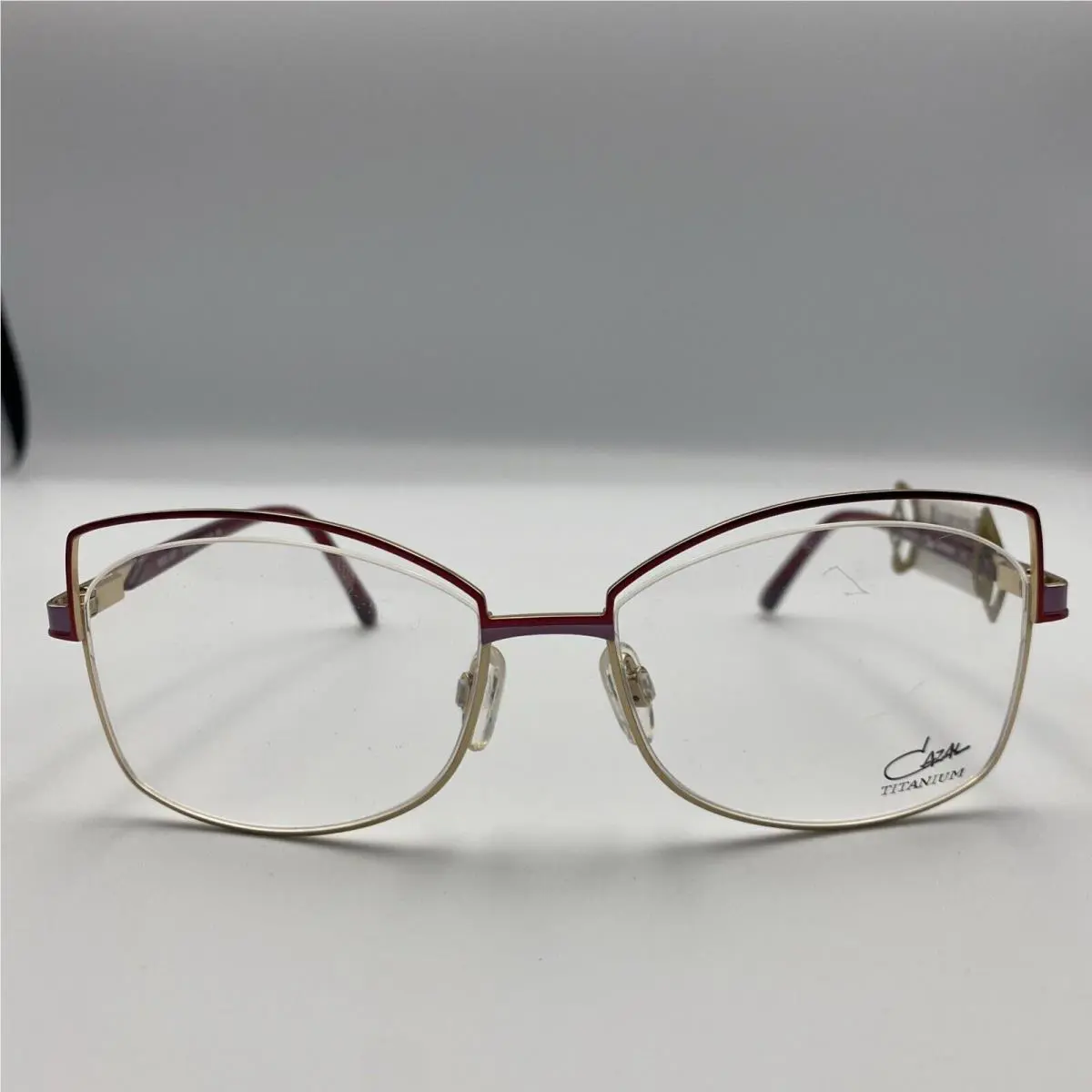 Cazal Titanium 4307 001 Eyeglasses 52 16-135 Red and Gold Made In Germany