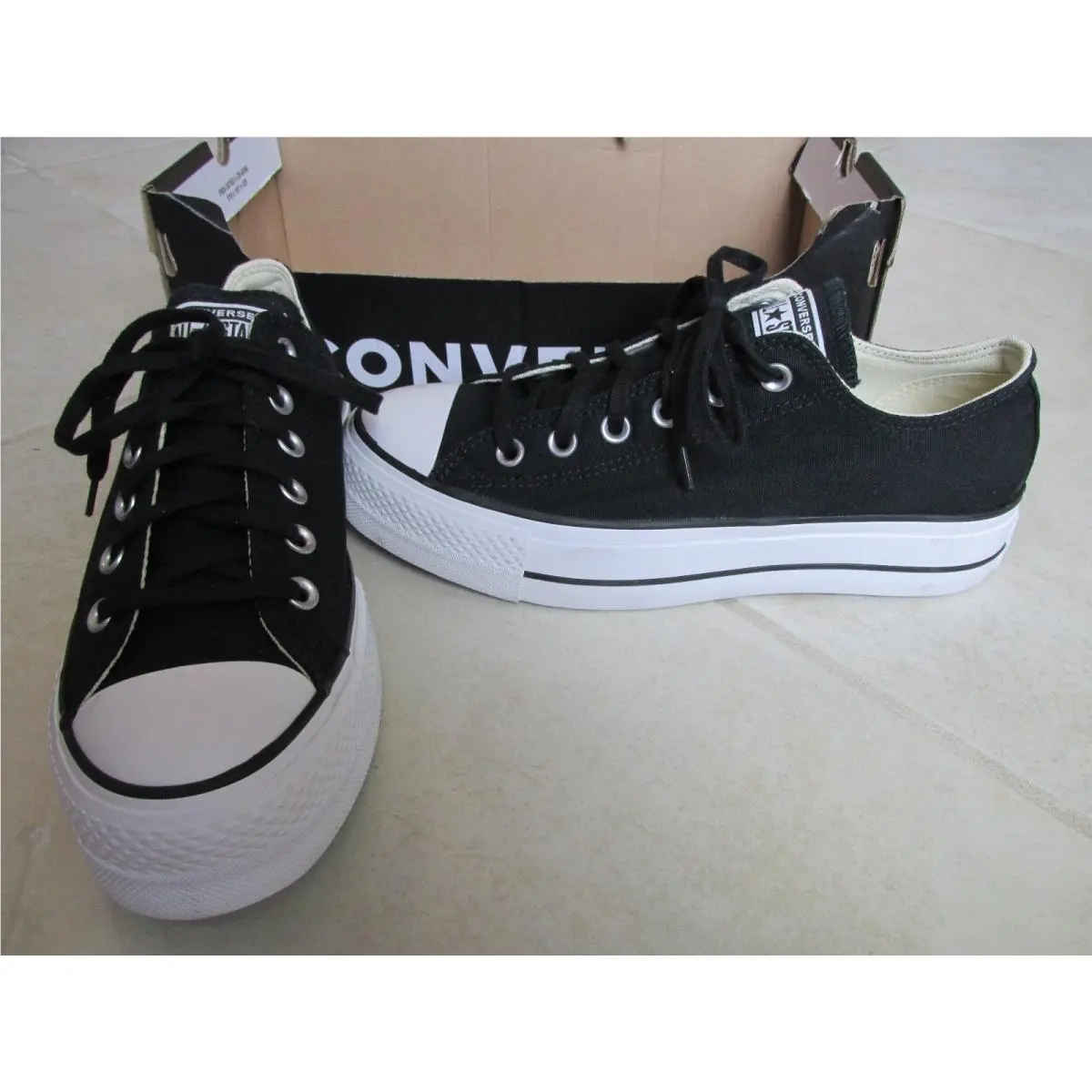 Converse Chuck Taylor All Star Lift Ox Black White Women Size 8.5 560250C - Black